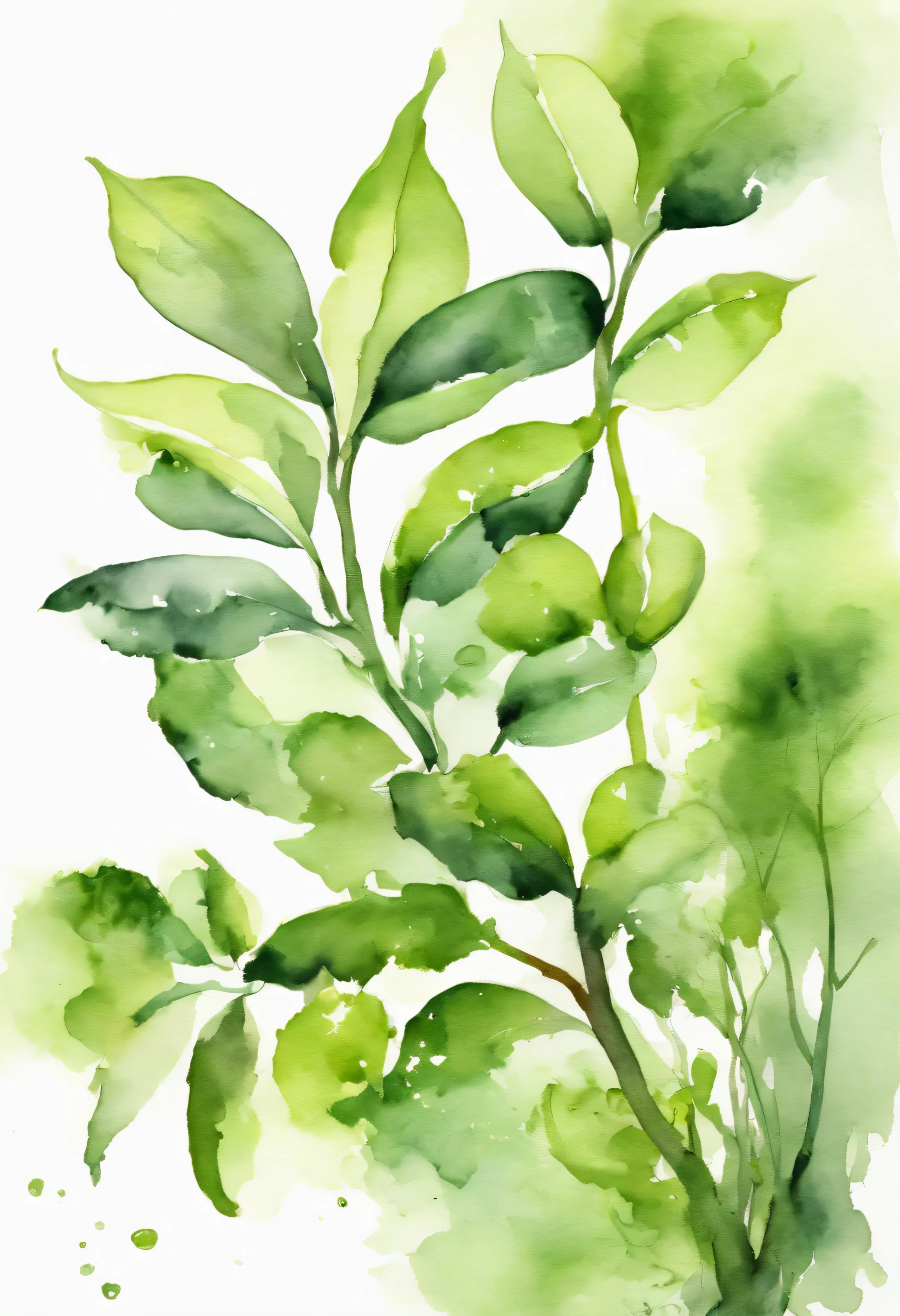 sprout, green, white background