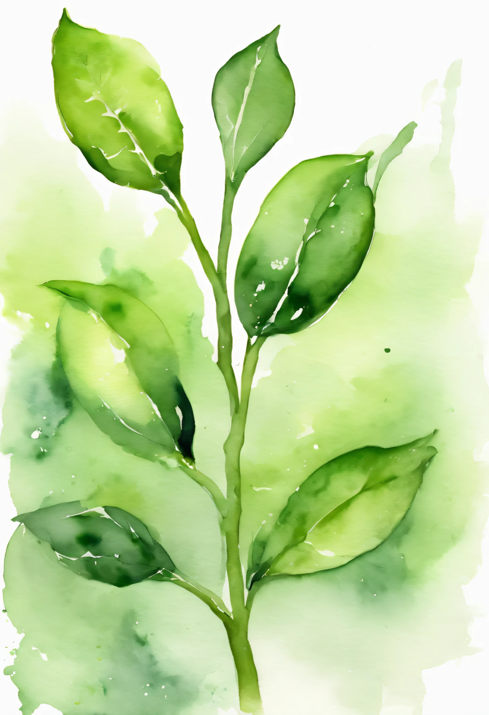 sprout, green, white background