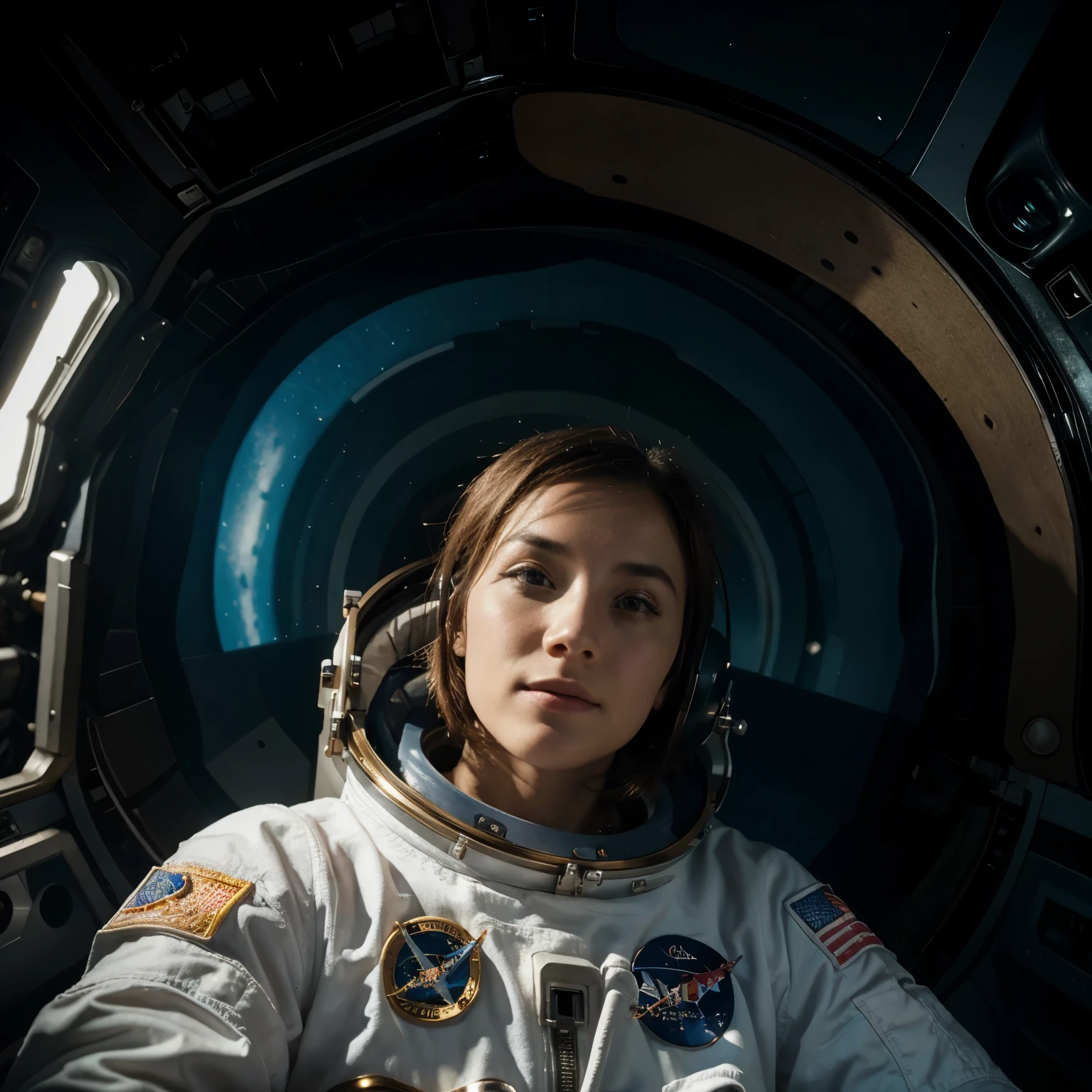 Astronaut in the deep space profile picture type photo
