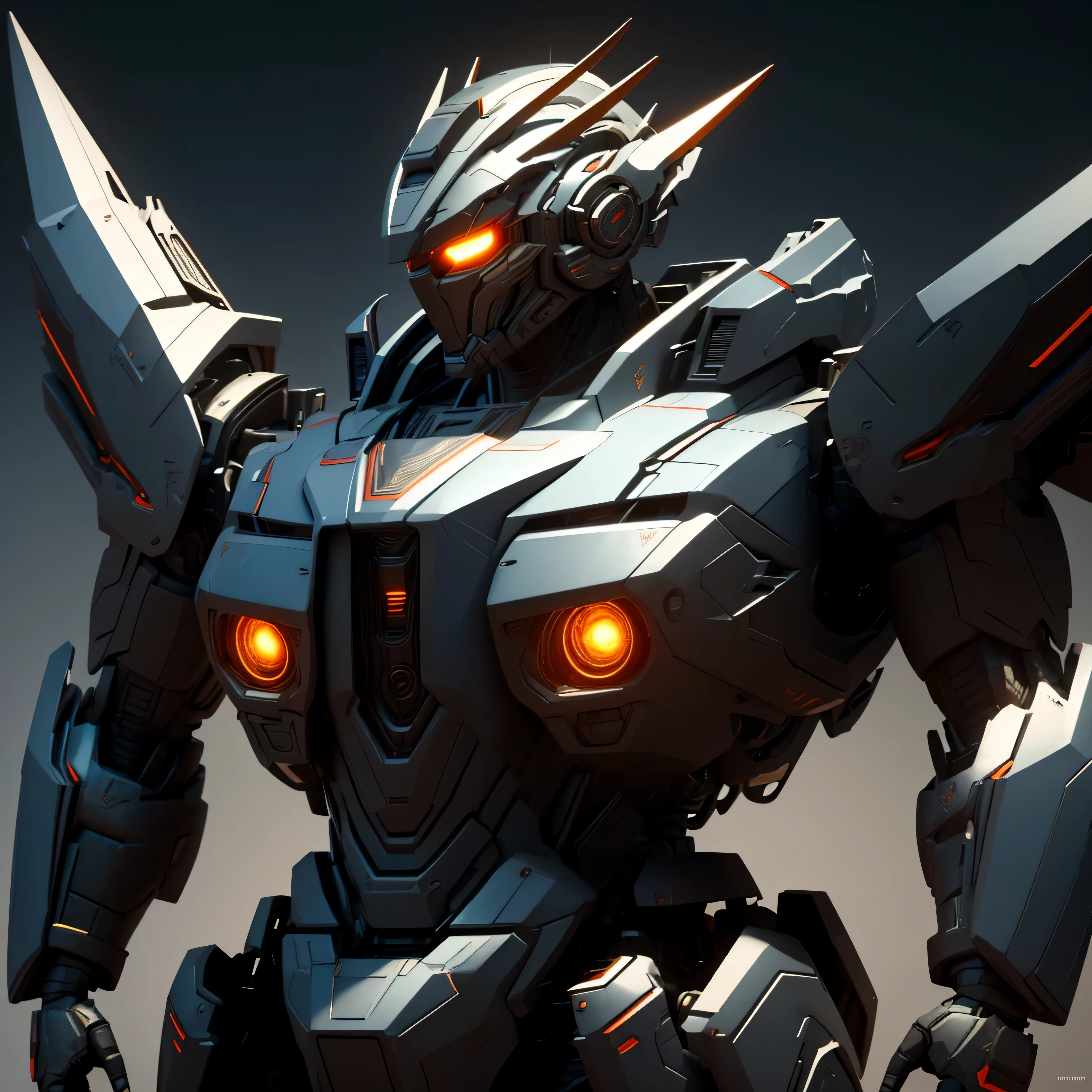 (Extremely detailed CG unified 16k wallpaper:1.1), (Denoise intensity: 1.45), (masterpiece:1.37), profile portrait, Pacific Rim Mech Warrior, Danger Ranger III Mecha, Extreme details, profile portrait, prospect, sense of technology, Perfect color cold paint, Streamlined exterior design, 機甲表面Metallic reflected light, Light tracing. Unreal Engine, 3D modeling, CG rendering, Science fiction, futuristic, rich and colorful, high contrast, HD 8K, ultra high resolution, Light and shadow effects, Metallic reflected light, perfect light and shadow, studio lighting, texture film, masterpiece, high detail, divine light, spark, glowing light