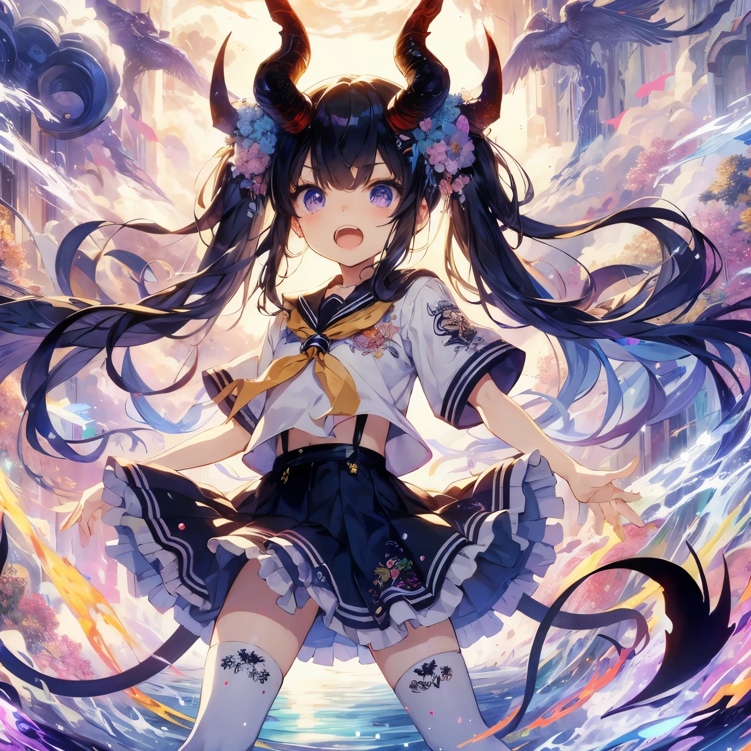 Anime girl in a white dress with blue eyes and a cane, splash art anime , Detailed anime original drawing, anime fantasy illustration, anime fantasy artwork, with the power of magic, official artwork, official anime artwork, beautiful heavenly magician, high detailed official artwork, magical forest maid, Epic light novel art cover, epic anime artwork
