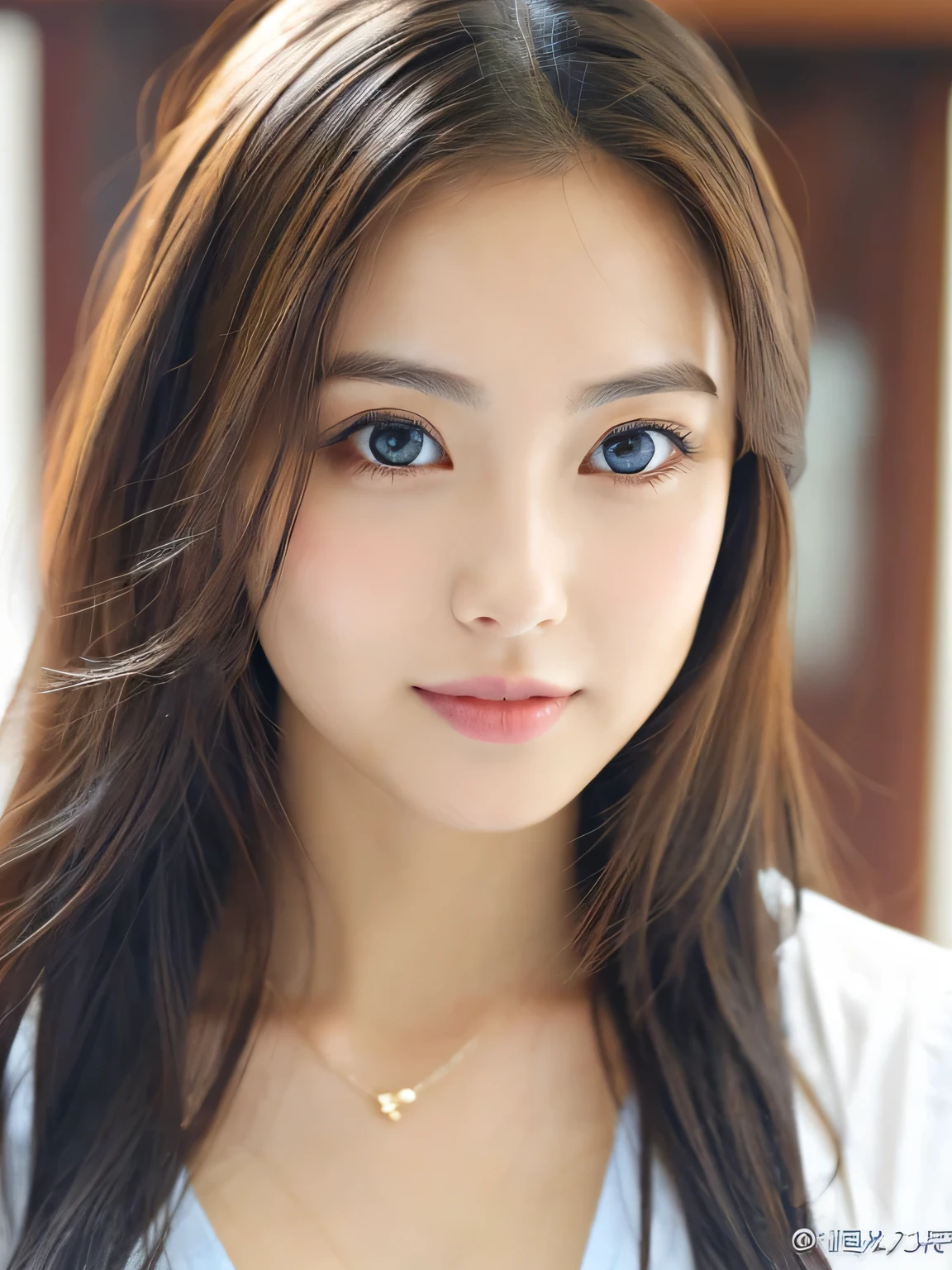 (((32k,high details,high detail、masterpiece,attention to detail,alone))),Raw photo & realistic atmosphere,beautiful dark blue eyes,detailed mouth,glossy lips,thin eyebrows,fine eyes、Soft white skin that shines in every detail、sheの深い黒色の目はとても美しいです,lip details、very beautiful face,very well-shaped face、lifelike face,shining beautiful lips,beautiful eyebrows,infinite reality, Realistic young gravure idol,she'she'she'she'she'she'she's a very cute woman , young gravure idol, young gravure idol, とても美しくてかわいい22 years old beautiful girl,incredibly beautiful and classy,22 years old beautiful girl,natural soft light,(shiny hair,,Beautiful and kind eyes:1.5),gentle smile,well-shaped chest,medium long hair,tie hair,beautiful posture,no makeup,think ahead,whole body,Ocean,Oceanのそば,