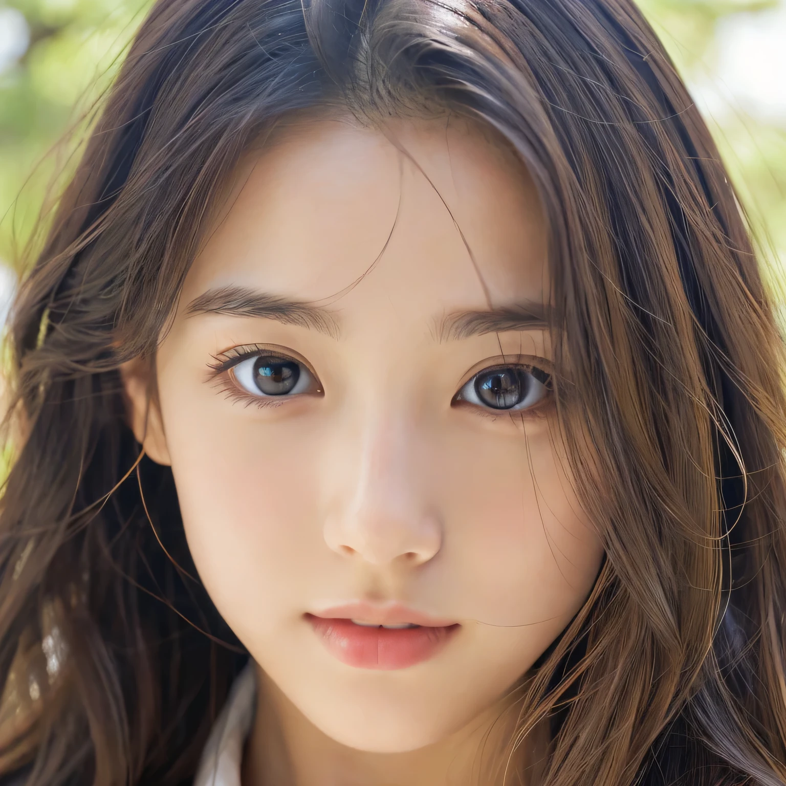 (((32k,high details,high detail、masterpiece,attention to detail,alone))),Raw photo & realistic atmosphere,beautiful dark blue eyes,detailed mouth,glossy lips,thin eyebrows,fine eyes、Soft white skin that shines in every detail、sheの深い黒色の目はとても美しいです,lip details、very beautiful face,very well-shaped face、lifelike face,shining beautiful lips,beautiful eyebrows,infinite reality, Realistic young gravure idol,she'she'she'she'she'she'she's a very cute woman , young gravure idol, young gravure idol, とても美しくてかわいい22 years old beautiful girl,incredibly beautiful and classy,22 years old beautiful girl,natural soft light,(shiny hair,,Beautiful and kind eyes:1.5),gentle smile,well-shaped chest,medium long hair,tie hair,beautiful posture,no makeup,think ahead,whole body,Ocean,Oceanのそば,