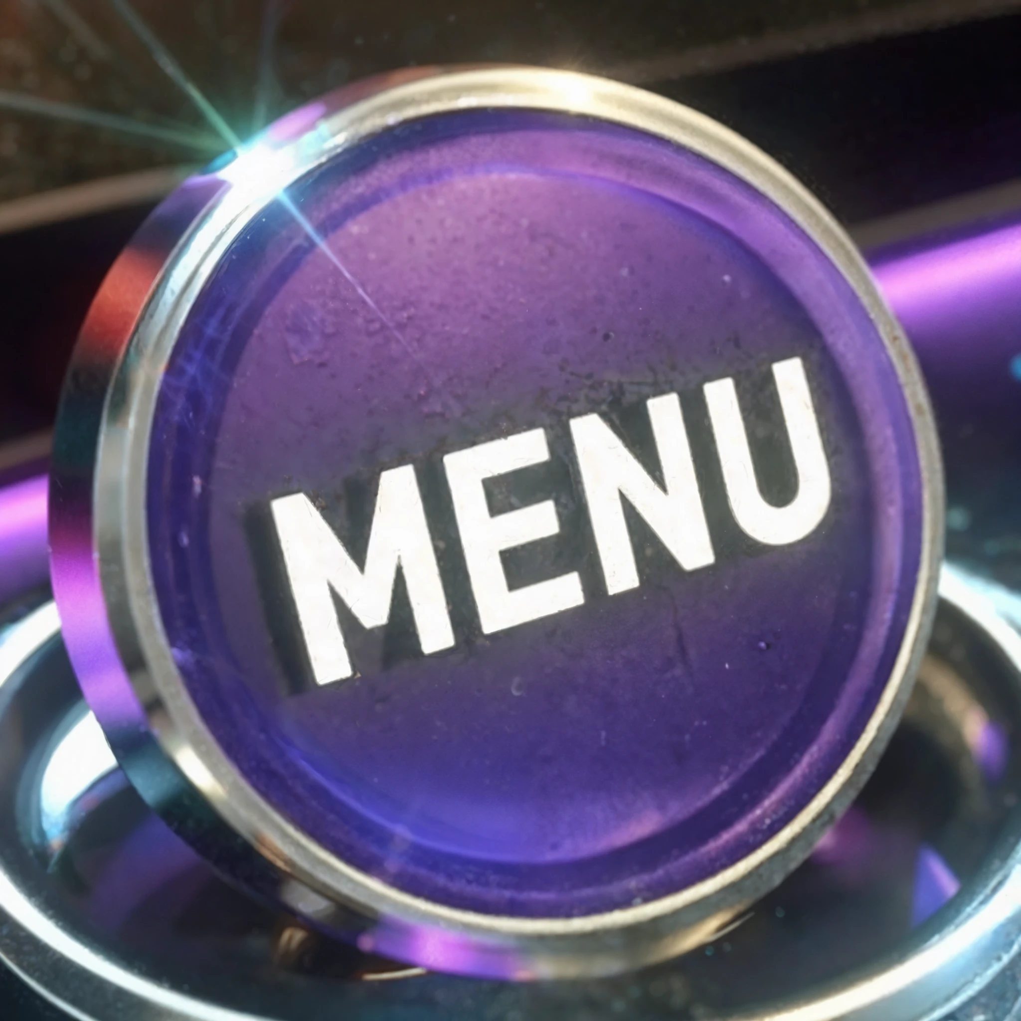 a closeup of a purple button with the word menu, comercial de comida 4k, Photo of the restaurant's menu, captura de pantalla de alta calidad, representado como un render 3d, Primer plano medio, taken in the early 2020s, plano medio, plano medio, TV show, Render de arte, plantear sugerencias, primer plano medio, Digital representation, renderizado de alta calidad