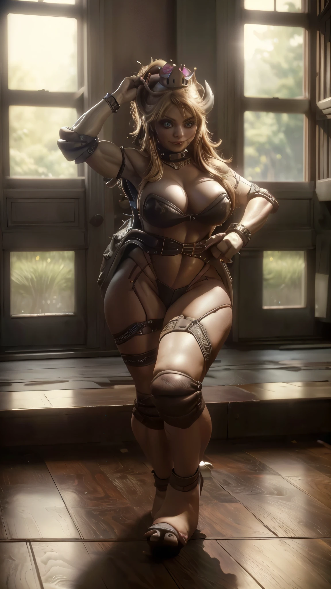 (best quality,4k,8k,highres,masterpiece:1.2),ultra-detailed, Bowsette as a College Girl dancing in around campus, strutting her stuff, Smiling and laughing, Flirting with the viewer, seducing viewer, large breasts, thin waist, long brown hair, college campus, public street, daylight, HDR, 8k, absurdres, cinestill 800, sharp focus, add_detail:3 (solo woman) sophiedee, koopa gal, turtle girl, turtle face. porn shoot lighting, well lit, fully lit, pokemonstyle, mushroom kingdom, Nintendo, Super Mario world, private_lap_dance, bright light