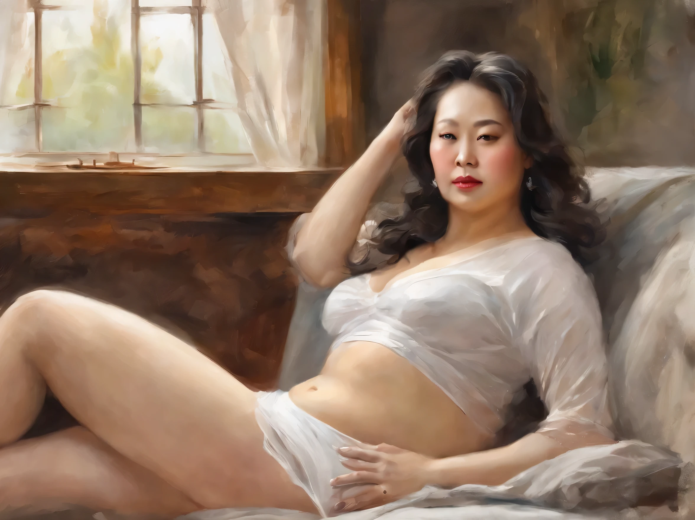Draw two fatter elderly women,watercolor art(Stere Harks风格),High,Thick waist,Show your waist,show your belly button,,Very plump,big breasts,plump ass,T-shaped underwear,Navel completely exposed,Miss,large pelvis,full body image,white high heels,long legs with white skin,shining,Shorter pantant pretty Miss,around the sofa,Living room,黑色的蕾丝T-shaped underwear,Clean,,expose their breasts, The picture needs to be a little more relaxed,Smile,Shy,Show teeth,Sunlight,looks like 1.8 U.S. High,big breasts,plump ass,thin waist,many wrinkles, long legs,Super fine skin,Unclog pores,panoramic,90 year old hips,Noble and elegant Japanese old Miss, 完美的Face, nice, (detailed facial features), Face,Body,clean and beautiful,There are wrinkles,lifelike, sharp focus, Long curly hair, Wrinkles at the corners of the eyes,