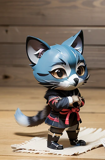 (((Animals,white monster, An illustration, Chibi))), (Bird mask, Sad face, fox head, wolf carcass, owl back wing, tail snake, four legs), Standing picture