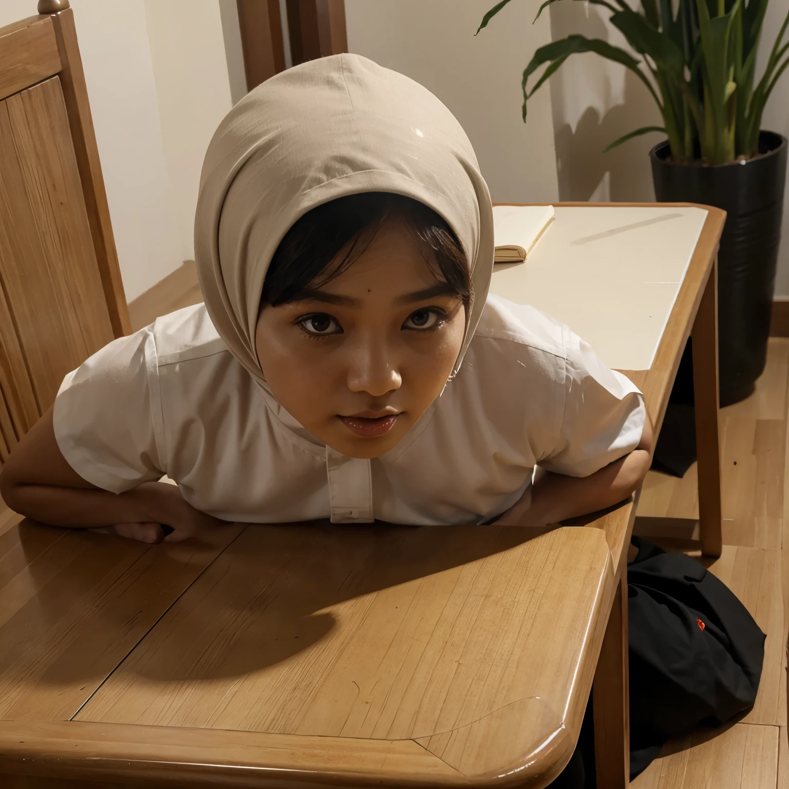 Kek bentuk bulat ada tulisan "Hari Jadi" di atas meja