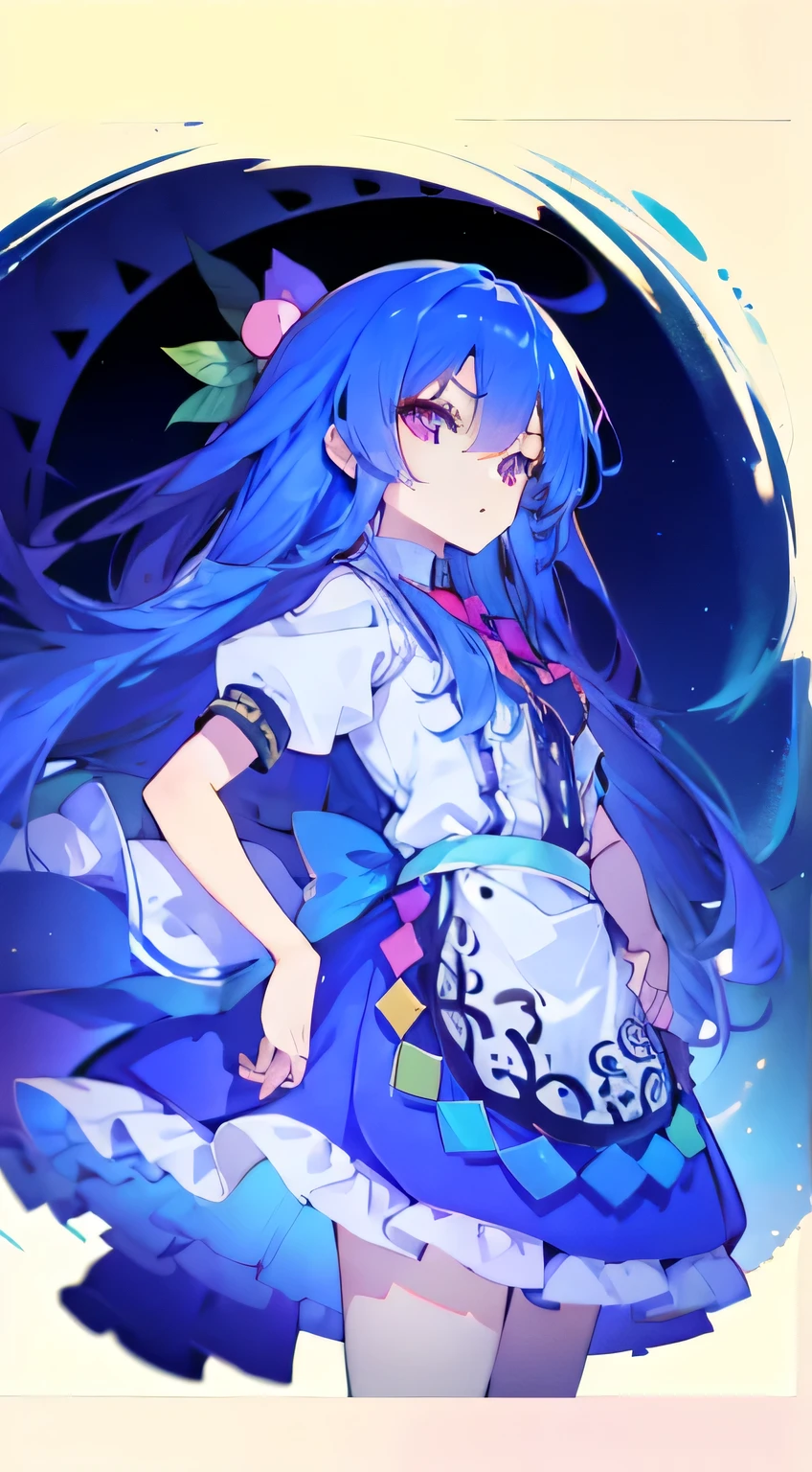 (masterpiece),best quality, expressive eyes, perfect face, 1girl,
big breasts, H cup, Good breasts, Put your hands on your waist,Fair, Gorgeous,japanese manga,girl,Laura,young angel, blue hair, blue haired,tent , tent chest, tent breast, floating clothes,grab your waist, grab your waist, hands on hips , hands on hips，flat chest，bad milk，Nagiko Fujisaki，blue hairs，long, straight hair，long hair，