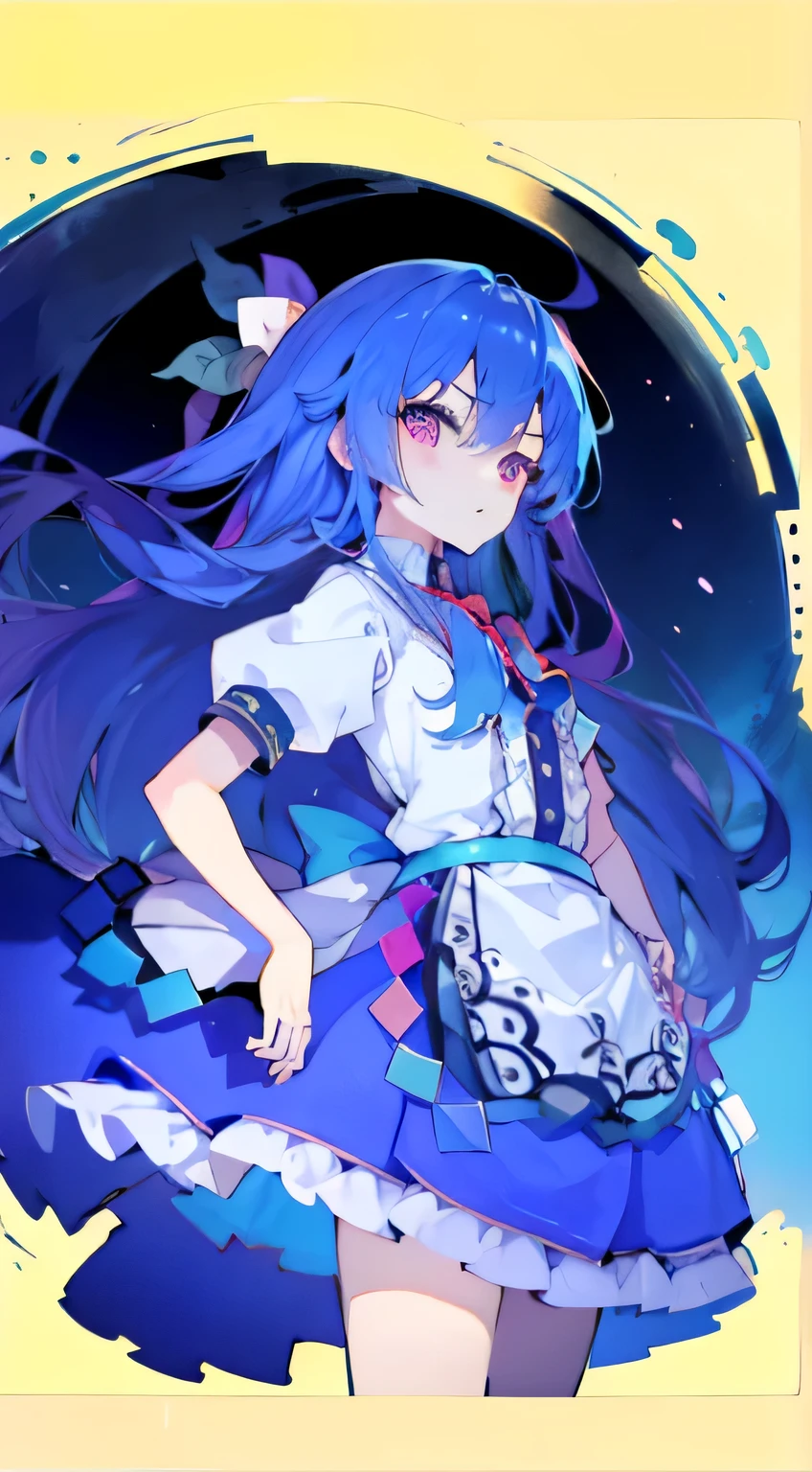 (masterpiece),best quality, expressive eyes, perfect face, 1girl,
big breasts, H cup, Good breasts, Put your hands on your waist,Fair, Gorgeous,japanese manga,girl,Laura,young angel, blue hair, blue haired,tent , tent chest, tent breast, floating clothes,grab your waist, grab your waist, hands on hips , hands on hips,flat chest,bad milk,Nagiko Fujisaki,blue hairs,long, straight hair,long hair,