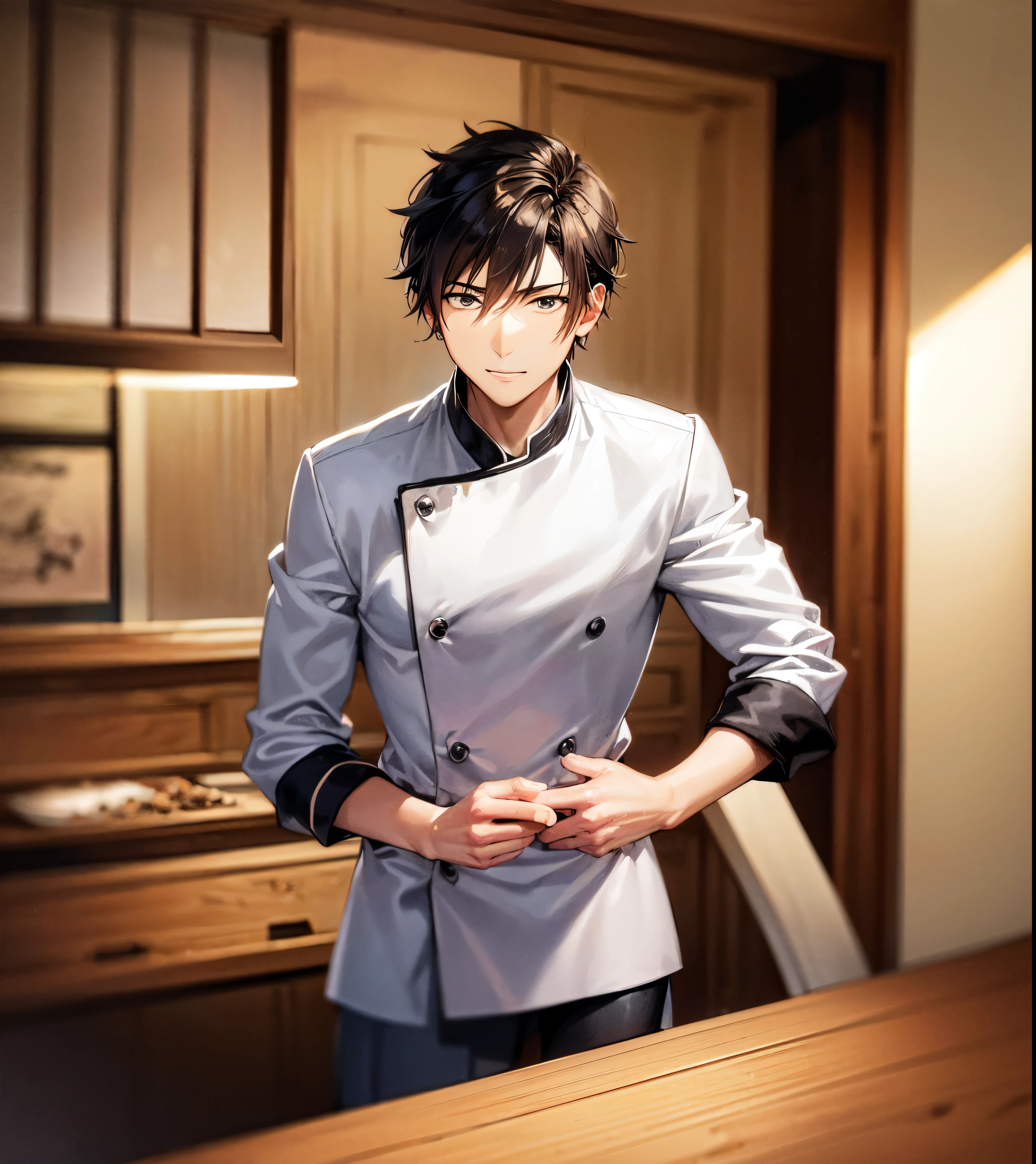 (((chef-d&#39;ouvrages d&#39;art))), ShizukaMikazuki, 1fille, seulement, regarder le spectateur, cheveux courts, cheveux bruns, manches longues, clivage, seins moyens, Closed mouth, clavicule, Vous savez, open clothes, open Vous savez, blue Vous savez, land vehicle, Bon sport, bike,