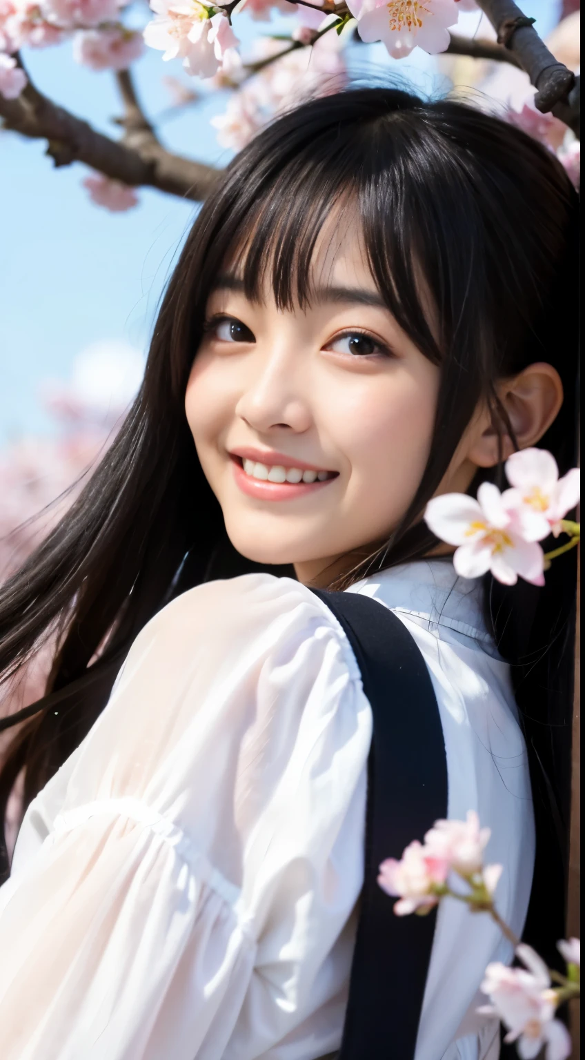 Best-quality, Masterpiece, Ultra-High-Resolution, (Photorealistic:1.4), Raw-Photo, 1girl, 15-years-old, the most famous Japanese idol, having a lot of fun at cherry blossoms viewing party, completely drunk, dynamic-pose, extremely cute drunk-face like the most popular Japanese idol, extremely beautiful big-black-drunk-eyes, extremely beautiful hair, extremely beautiful drunk-skins, extremely beautiful long-eyelashes, extremely beautiful lips, extremely beautiful short-body, skinny-body, detailed cherry-blossoms-viewing-party