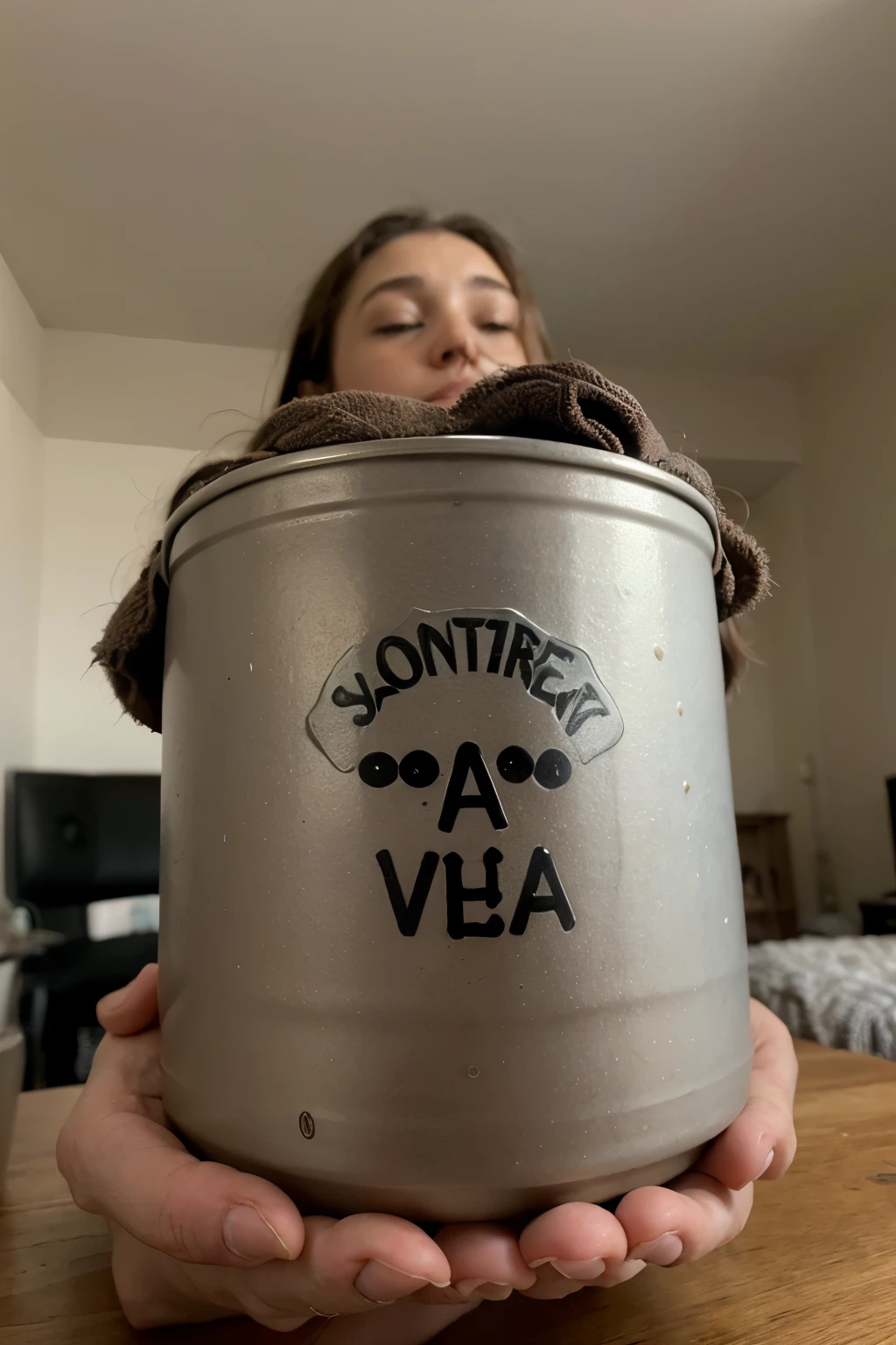 quiero una foto de un suelo de barro cocido fabricado a mano en el interior de una casa sin muebles que se vea a contraluz con el suelo con un acabado satinado en el suelo y que se vea un bote de producto de la marca monestir y una brocha ancha pintando el suelo