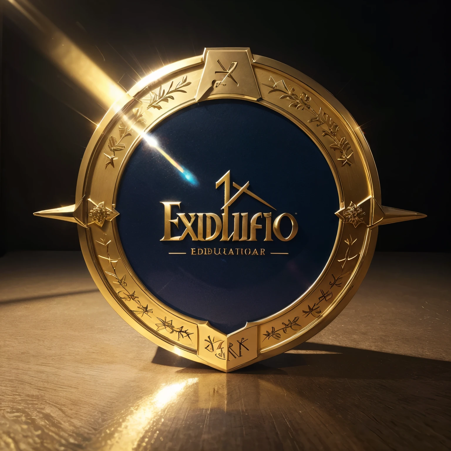 (best quality,4k,8k,highres,masterpiece:1.2),ultra-detailed,(realistic,photorealistic,photo-realistic:1.37),vibrant colors,logo design,ELITE Estudantil,title letters,decorative elements,sleek and modern design,3D illustration,illuminated letter,noble gold accents,subtle shading effects,clean and professional,stylish typography,dynamic composition,college theme,educational institution,high-achieving students,leadership,excellence in education,success,book symbol,academic cap,shield symbol,inspiring and motivational,confidence,aspiration,attention to detail,harmony,visual impact,light and shadow,reflection effect