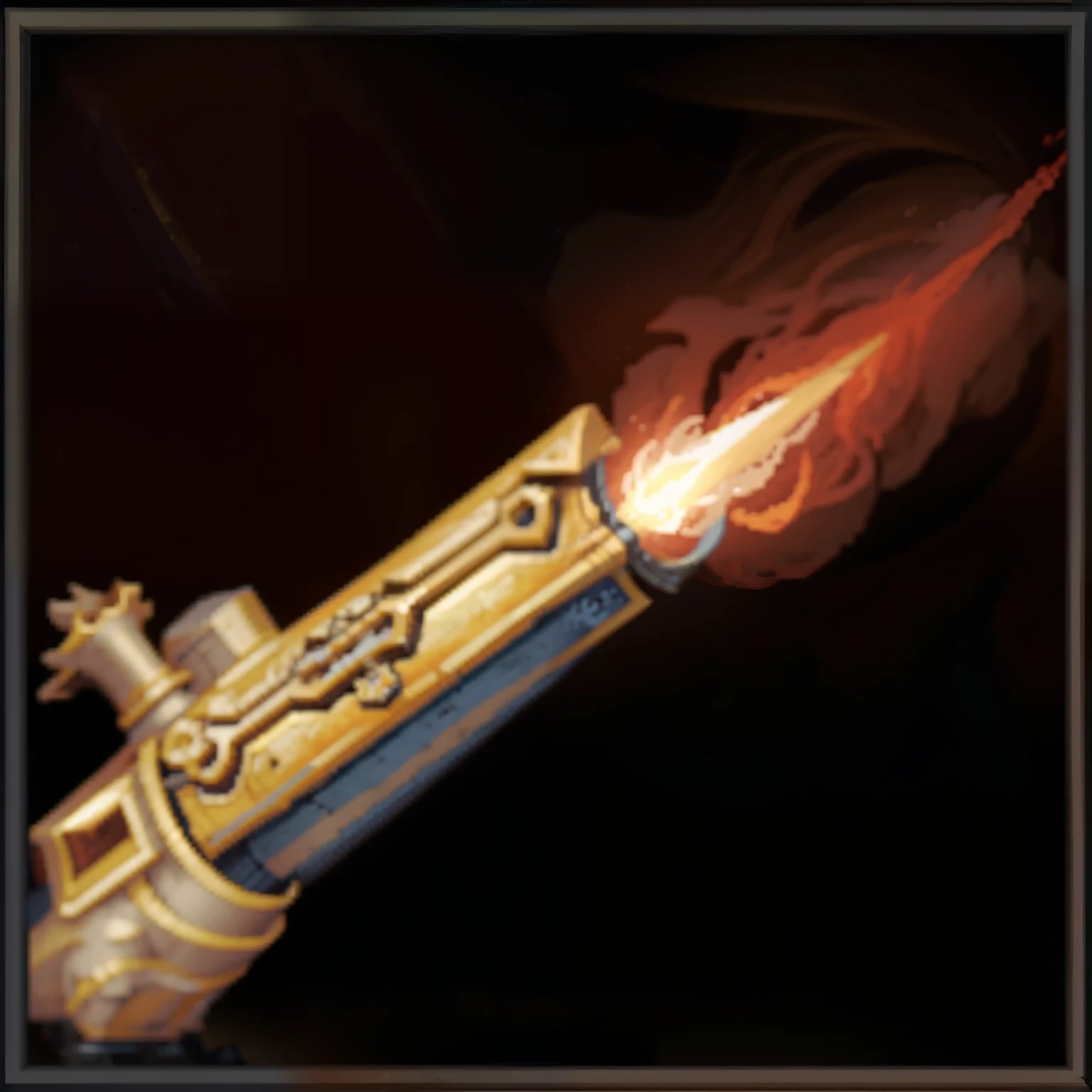 Close-up of flintlock machine,There is flame coming out of the muzzle, arms, holy fire spell, Mars, Holy Middle Ages,Realistic,HD