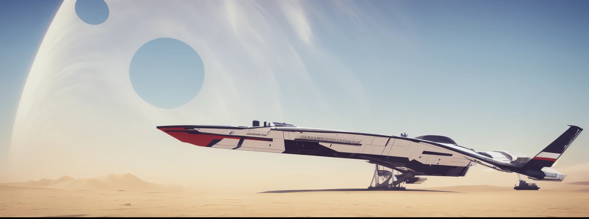 use the image as a reference and create a
futuristic inspire spaceship in Antarctica with a slim design, the color of the ship should be black and white the ship should be placed on the ground, the ship should be a at an low angle shot, there should be medium size mountain behind the ship, it should be daytime.