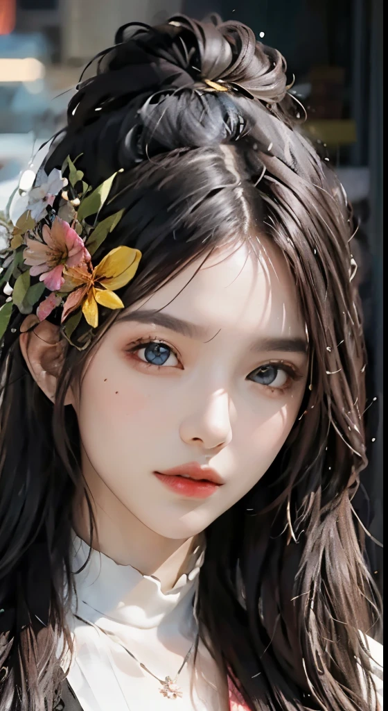 Best quality, Works of masters, A high resolution, 1girll, Super beautiful face, super beautiful eye, Super beautiful hair，MagazineCover，Trendy outfits，colorful，