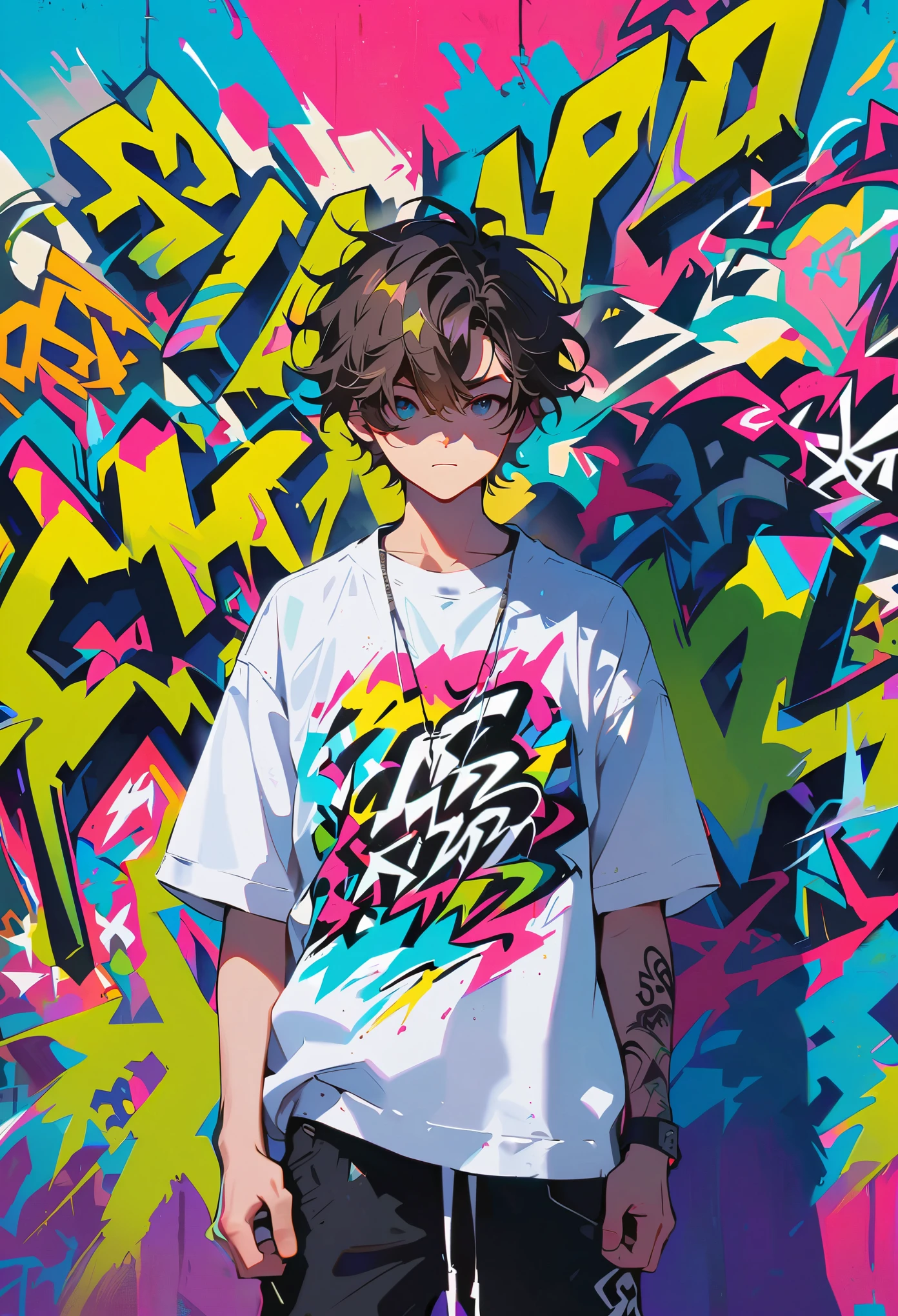 style5,1 boy,graffiti,minimalism