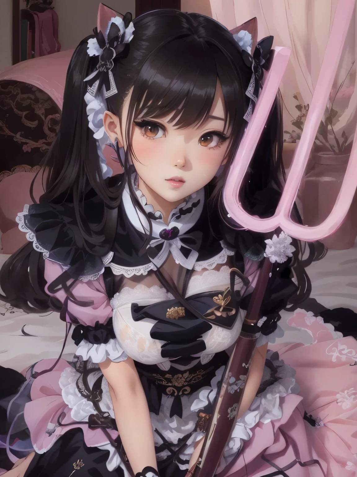 Japanese maid cafe, anime girl, white lace bra, soft anime illustration, anime fantasy illustration, beautiful anime artwork, Gweiz on pixiv artstation, Trending on Art Station Pixiv, beautiful anime art, Gweiz on artstation pixiv, cute detailed digital art, beautiful fantasy anime, very beautiful anime cat girl, Gweiz