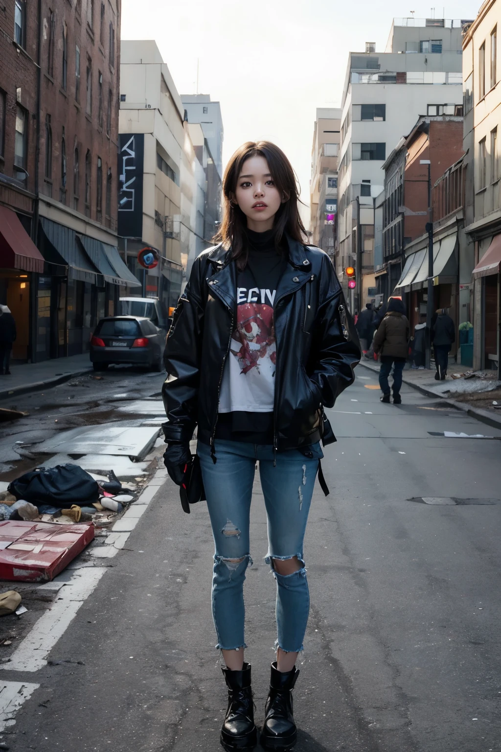 girl on the street post apocalypse