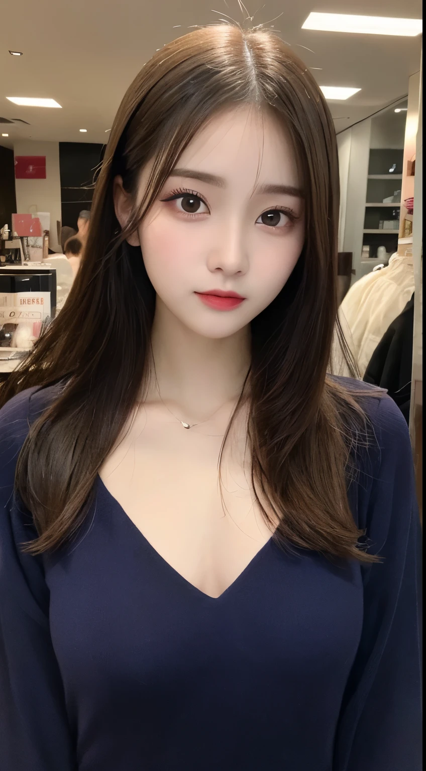 table top, highest quality, shape, Super detailed, finely, High resolution, 8k wallpaper, 完璧なダイナミックな構shape, beautiful and detailed eyes, gorgeous spring clothes,beautiful straight hair,small breasts,natural color lip, 20 year old girl、cute、sexy shot looking at camera,Always blur the background,perfect and beautiful face,Beautiful and dense face、slim face and style,Big eyes、Do gal makeup,real photos(best image quality)、sexy face、fashion model pose、Stand away from the camera and take a full body photo