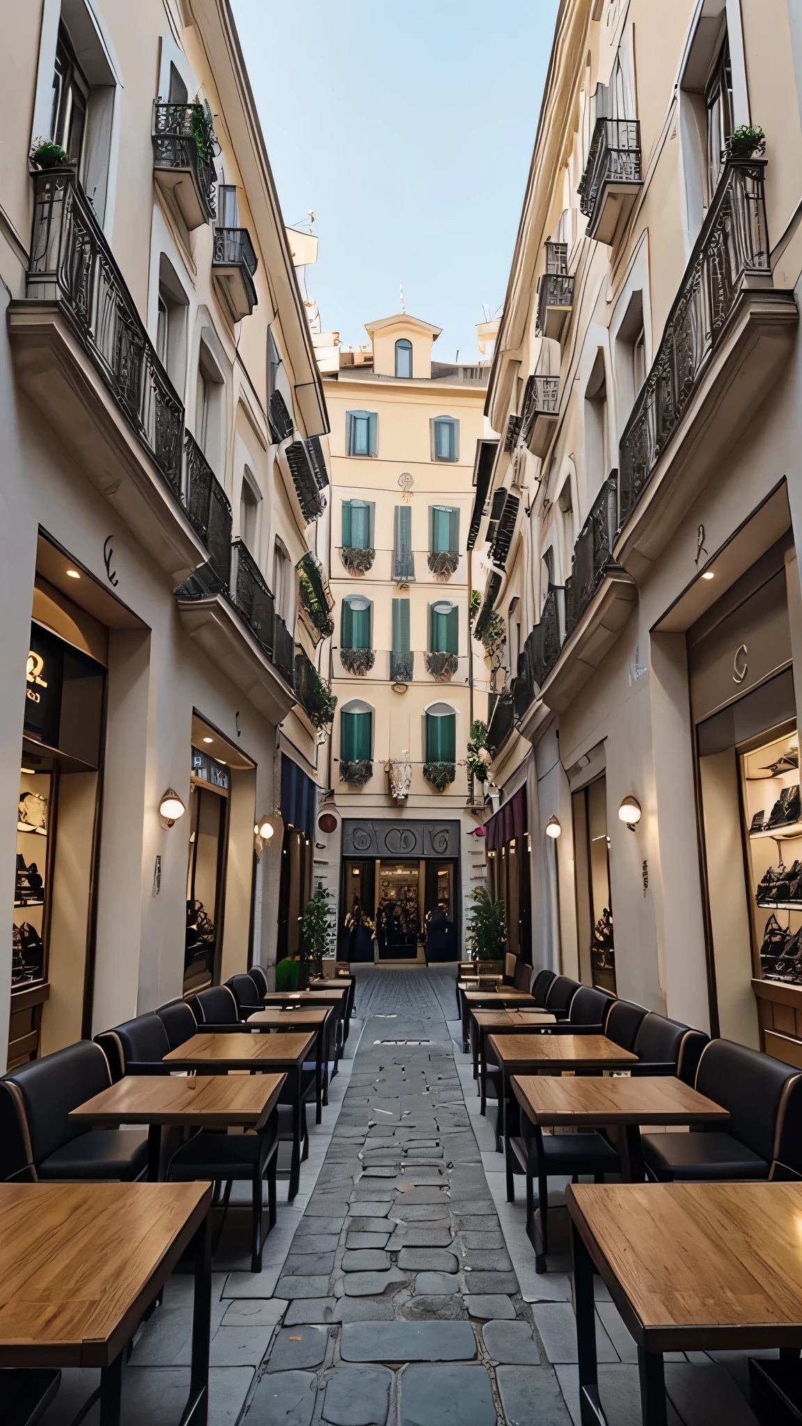 first person photo of a fashion boutique in Milan