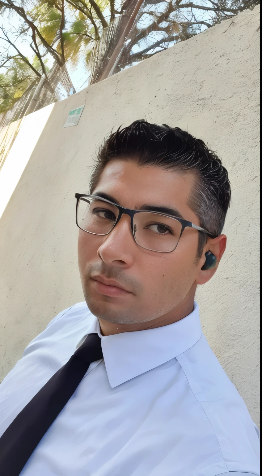 there is a man wearing glasses and a tie standing by a wall, taken in the early 2020s, andres rios, christian orrillo, headshot profile picture, andrew gonzalez, in suit with black glasses, professional profile picture, headshot photo, alex yanes, profile image, joel torres, mario martinez, reddit post, profile shot, david villegas