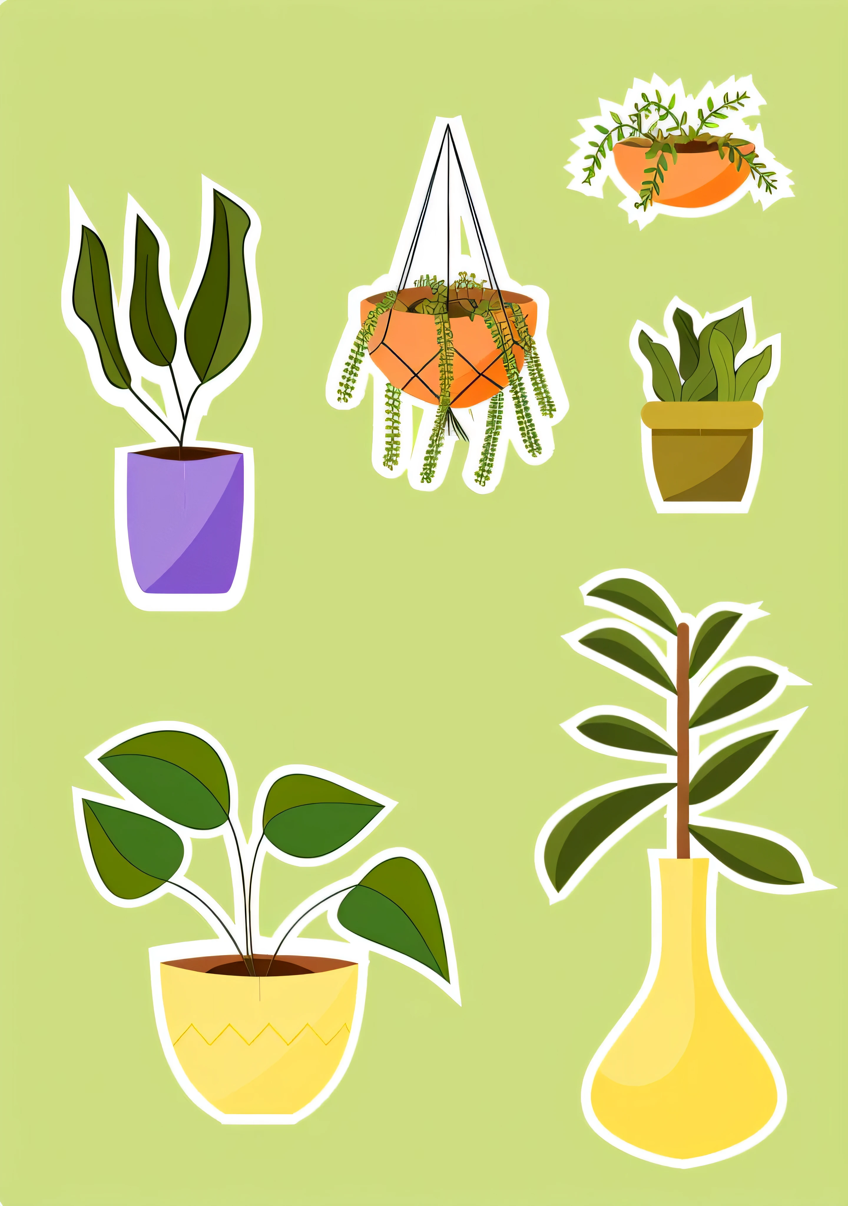 a close up of a bunch of different types of plants, pot plants, house plants, some plants, houseplants, pots with plants, potted plants, hanging plants, houseplant, some plant life, plants allover, many plants, plants on pots and on the walls, lots of plants, sticker illustration, urban jungle plants, green plants, plants and jungle, plants