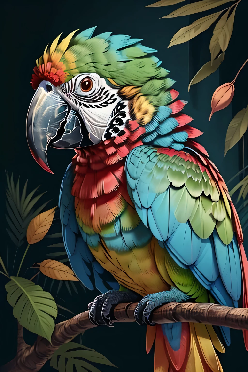 (parrot bird), edward cobra liner ,wall PORTRAIT geometric , Art, chibi,
Yang 016K, Fair, colorful,
masterpiece, top quality, best quality, official Art, Fair and aesthetic,