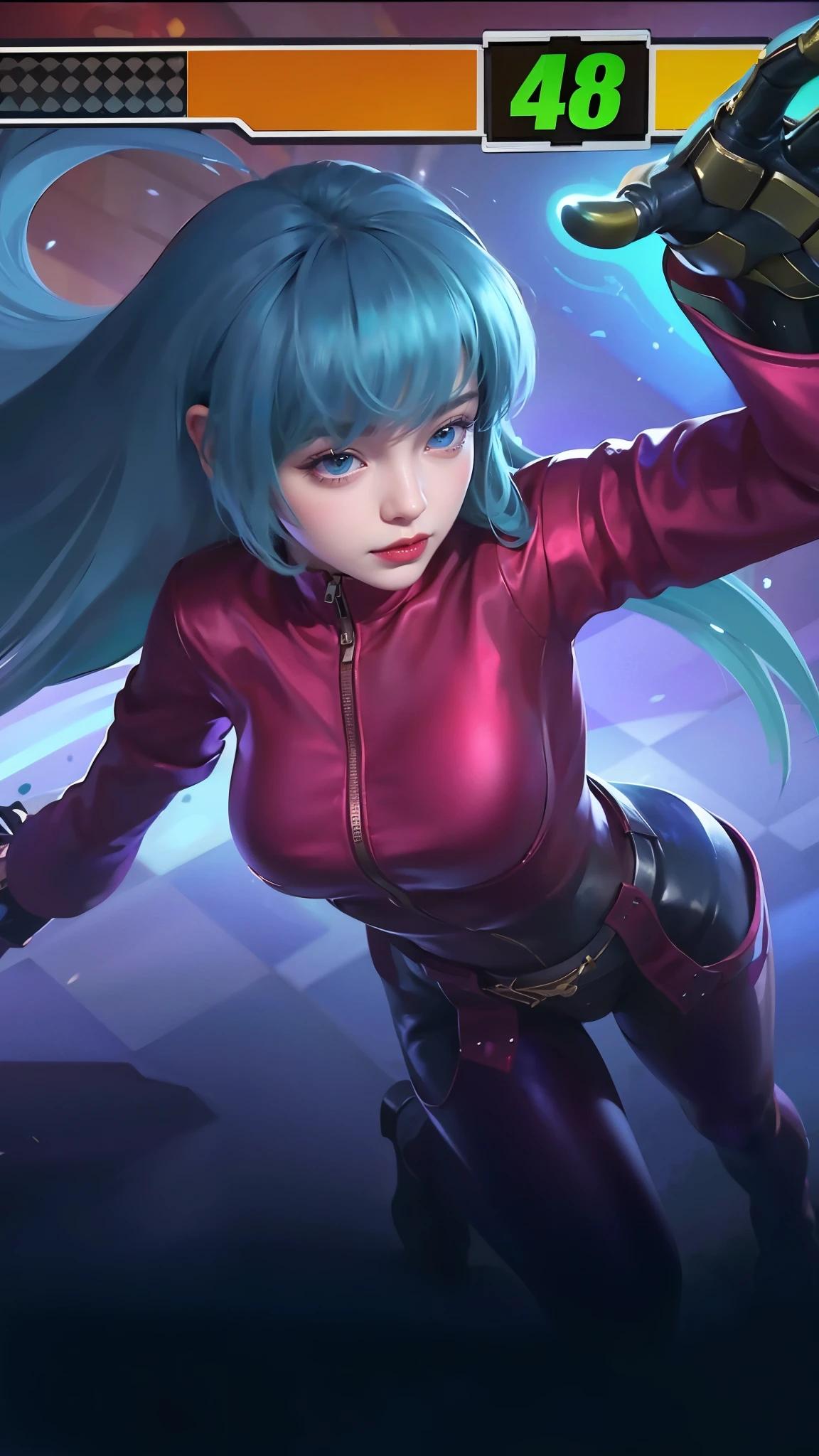 8k, ultra hd, ultra detailed texture, hyper realistic, masterpiece, detailed texture, detailed face, detailed skin, detailed lighting, (photorealistic:1.5), best quality, beautiful lighting, cinematic lighting, professional lighting, ultra highres, realistic, detailed hair, real hair, high quality, (realskin:1.5), extremely detailed, finely detail, ultra-detailed, 1girl, blue hair, real hair, red lips glossy, detail eyes, blue eyes, cinematic background