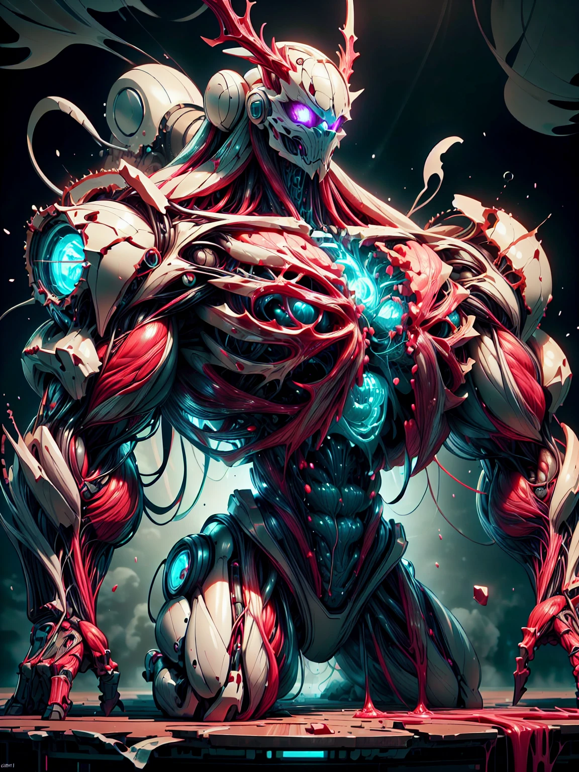 Cinematic, clear facial features and insanely detailed, the image captures the essence of cara delevingne as a muscular red skinless bio-mecha succubus with gigantic demon horns, carnage skinless muscular physique & carnage bio-mecha suit. The color grading is beautifully done, enhancing the overall cinematic feel. Unreal Engine makes her appearance even more mesmerizing. With depth of field (DOF), every detail is focused and accentuated, drawing attention to her eyes and hair. Peak image resolution utilizing super-resolution technology ensures pixel perfection. Cinematic lighting enhances her aura, while anti-aliasing techniques like FXAA and TXAA keep the edges smooth and clean. Adding realism to the muscular bio-mecha succubus , RTX technology enables ray tracing. Additionally, SSAO (Screen Space Ambient Occlusion) gives depth and realism to the scene, the girl's presence even more convincing. In the post-processing and post-production stages, tone mapping enhances the colors, creating a captivating visual experience. The integration of CGI (Computer-Generated Imagery) and VFX (Visual Effects brings out her demonic features seamlessly . Icredible level of detail, with intricate elements meticulously crafted, the artwork hyper maximalist and hyper-realistic. Volumetric effects add depth and dimension, with unparalleled photorealism. 8k resolution rendering ensures super detailed visuals. The volumetric lighting adds a touch of magic, highlighting her beauty and aura in an otherworldly way. High Dynamic Range (HDR) tech makes the colors pop, adding richness to the overall composition. Ultimately, this artwork presents an unreal, yet stunningly real portrayal of an incredibly beautiful bio-mecha succubus girl. The sharp focus ensures that every feature is crisply defined, creating a captivating presence.