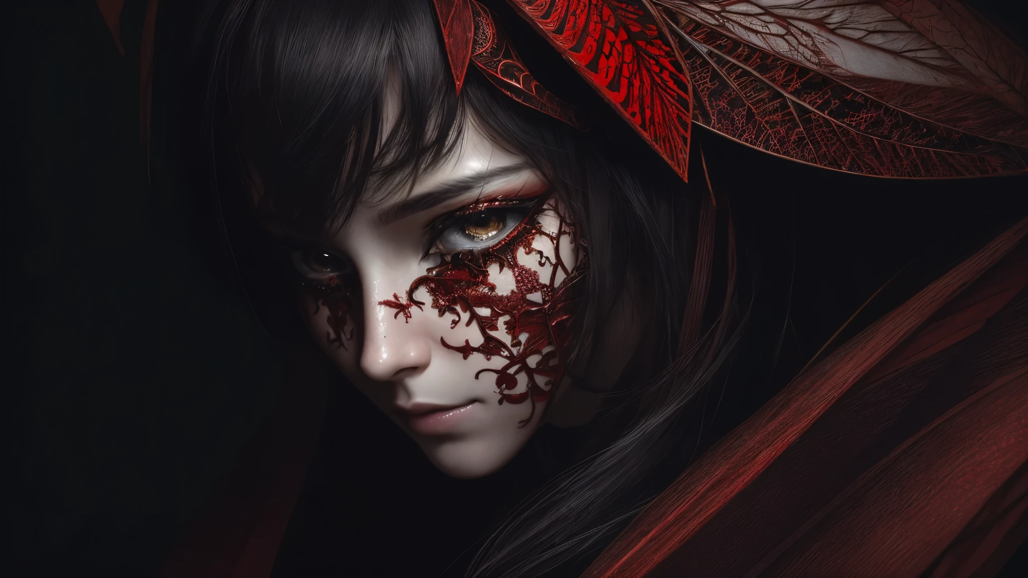 V0id3nergy,glowing, blood_vessels, a moth (on right eyeball), sad expression, (masterpiece:1.3), (best_quality:1.3), (ultra_detailed:1.3), 8k, extremely_clear, realism, (ultrarealistic:1.3),, insane details, intricate details, hyperdetailed, ultra detailed, extreme detailed, highest detailed, high_detail, colorful, beautiful, hdr, photorealistic, highres, ultra_high_res, photography, aesthetic, extremely_delicate,((fractal art)),colorful, (horror art, dread),highres, 16K,RAW,ultra highres,ultra details,finely detail,an extremely delicate and beautiful,extremely detailed,real shadow, realistic,highly detailed photo,award winning glamour photograph,photorealistic,