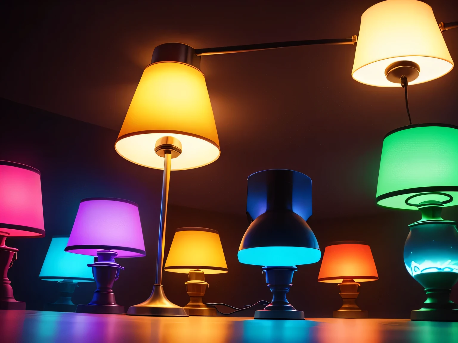 Luminous objects，a close up of a group of colorful lamp in the dark, rgb lamp, small lead lamp, rgb lead lamp, Colorful lights, colour lead, glowing leads, multiple colour, lead, very high quality lamp, lead color, bright lead lamp, leads, colored lighting,  lamp, rgb lead, colored lamp, 多彩lamp光, colorful lamp, color lamp