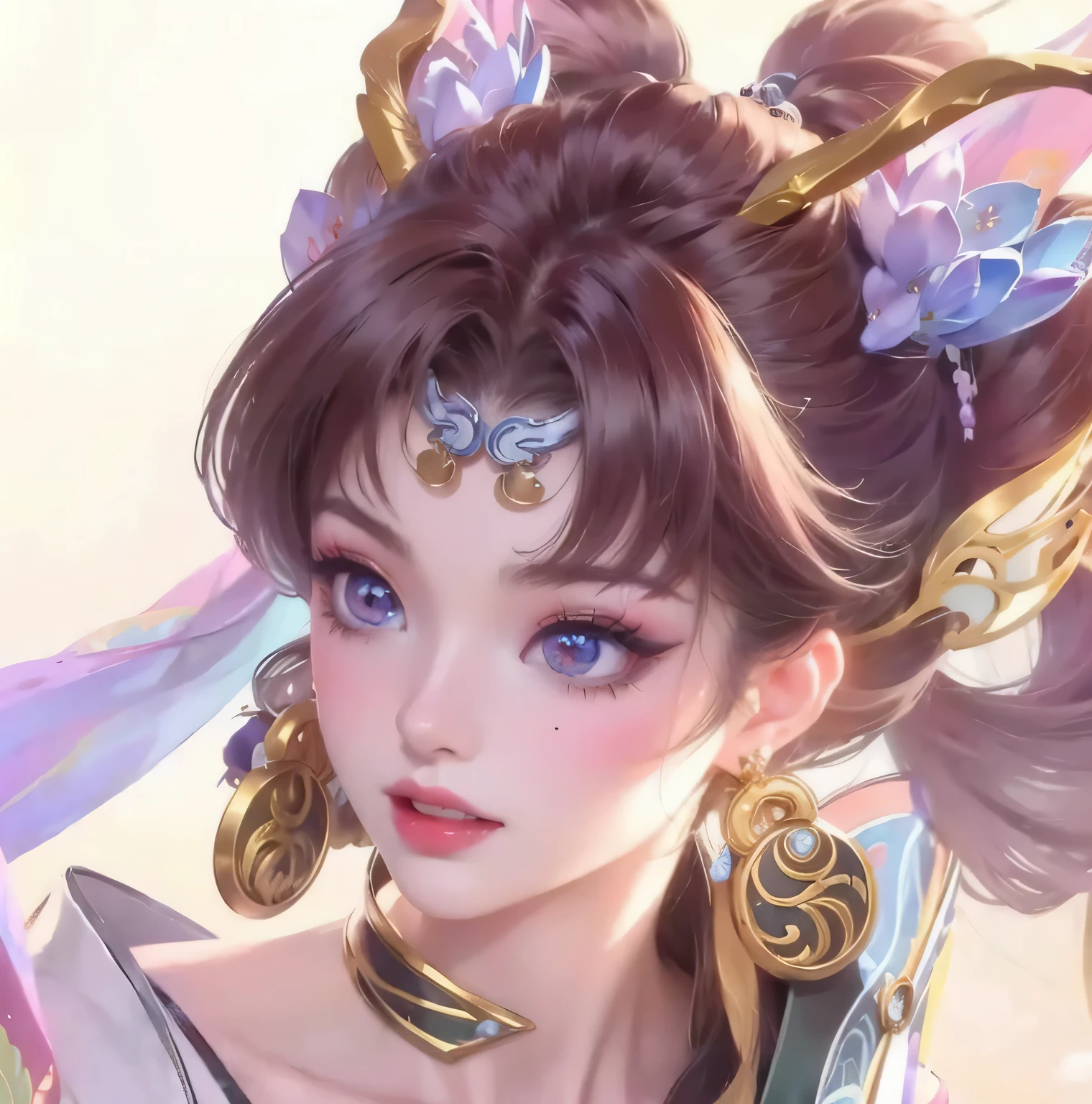 anime girl with a very pretty hair and a very pretty face, inspired by Lan Ying, inspired by Pu Hua, extremely detailed artgerm, a beautiful fantasy empress, heise jinyao, artgerm detailed, trending on cgstation, inspired by Chen Lu, zhongli from genshin impact, inspired by Ju Lian, inspired by Li Mei-shu