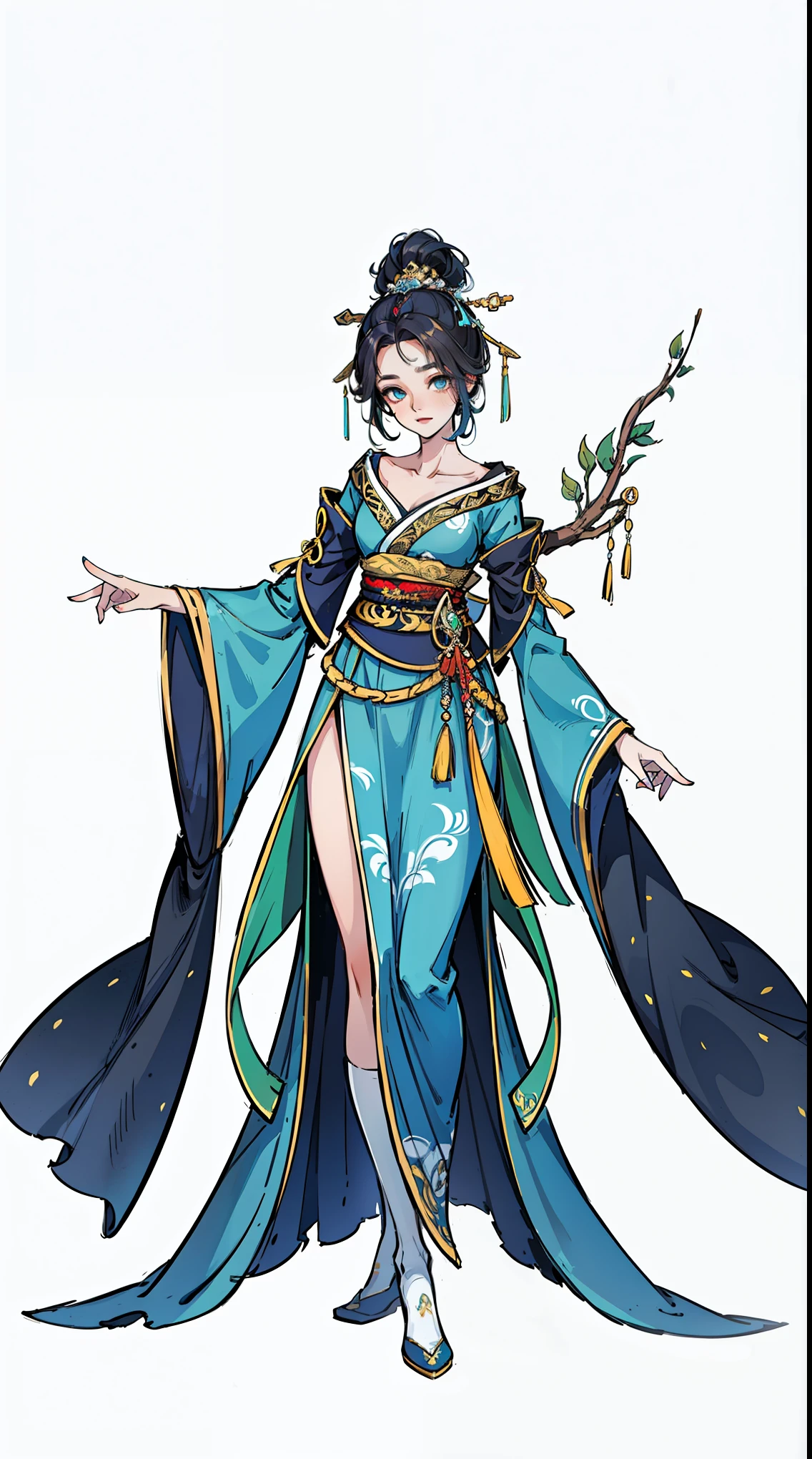 1 female(pretty face),Unique,full body standing painting,alone,Transparent Background,Original character designs from East Asia,Game character costume design,gorgeous costumes,high detail,color grade,White background,ultra high resolution,sharp focus,HD,8K,clear facial features,clear details,beautiful eyes,pretty face