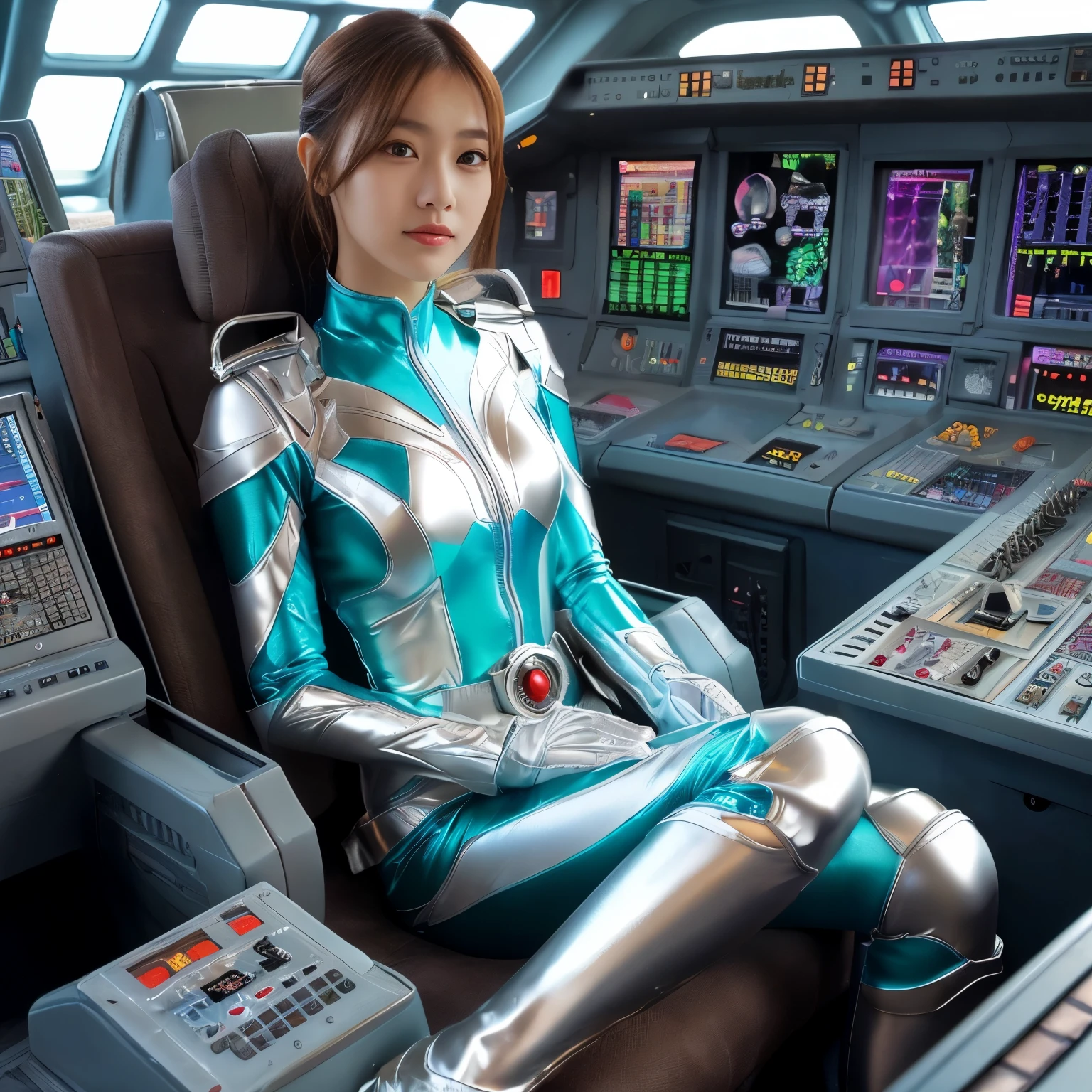 best image quality、Super high resolution、(realism:1.4)、Korean beauty star、The most beautiful KPOP star、horny face、Horny Korean makeup、erotic expression、A body that makes you want to touch it、erotic photos、((Realistic shiny satin fabric texture、High-gloss stretch satin fabric that is smooth and smooth to the touch.、The drape of the curved part of the shiny satin fabric、strong shiny costume、The smooth and beautiful quality and luster of the costumes、A shiny costume made of high-quality satin fabric with high density.、Smooth to the touch oil light liang ice 縝绸 ultra-class battleship skin coat COS、Super Sentai Women's Heroine Suit、Texture of costumes that satin fetishists respond to、Thin, glossy stretch satin fabric)),8K photo quality