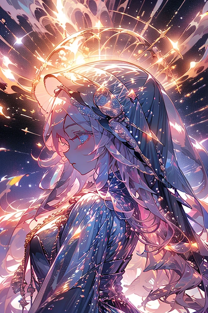 highest quality,Ultra HD,detailed,Winner of numerous awards,Light,god々New,star,美New空, ,wallpaper 4 k, 4k wallpaper, pale pink,background art,Gold accents,detailedLight,はじけるようなLight,night sky,Milky Way.background only,