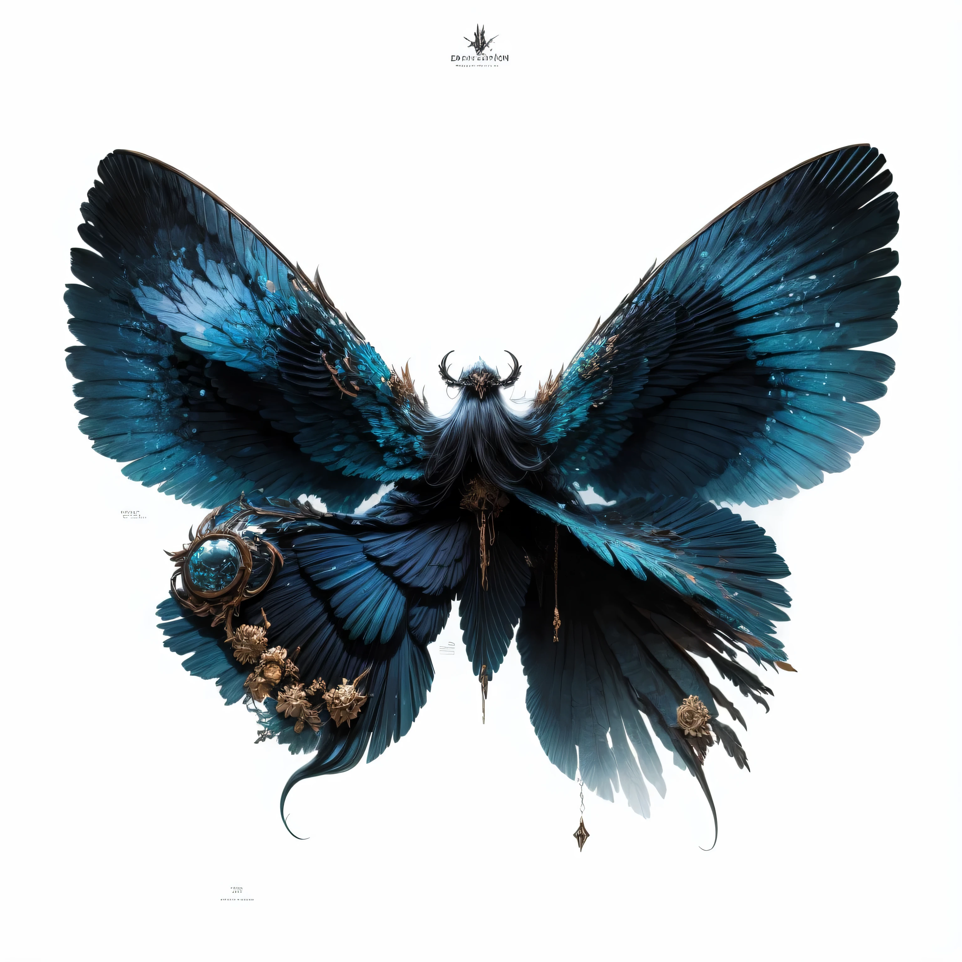 Dark elements,skeleton element,Death Element,Wings with hollow skulls,wings surrounded by death,