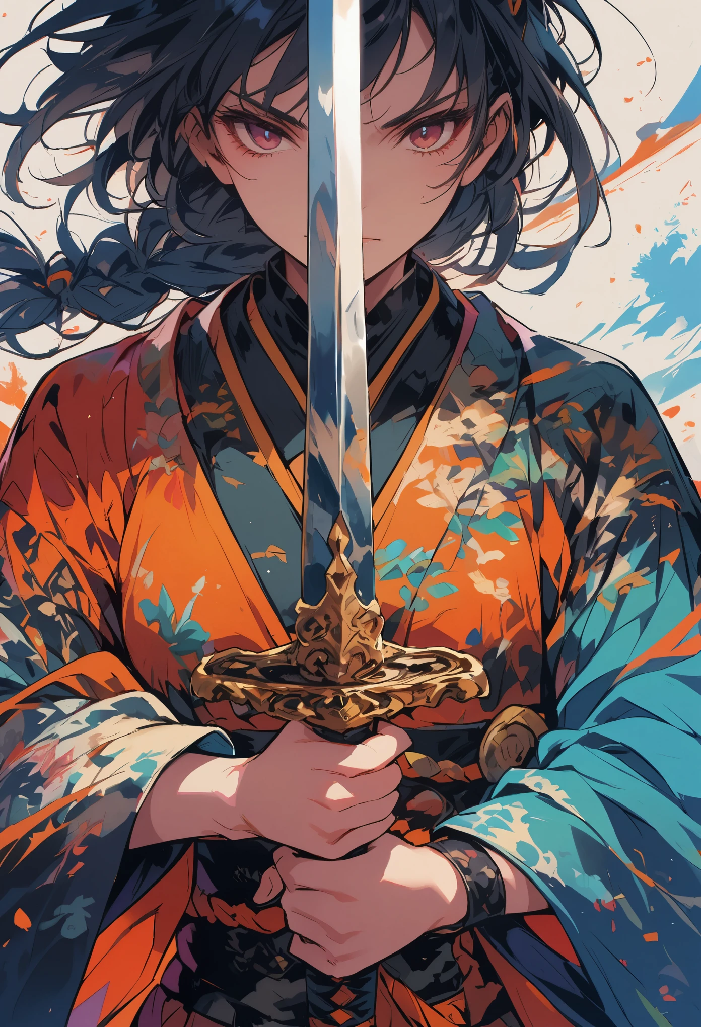 Onime no Kyo,,holding sword with both hands,sword focus