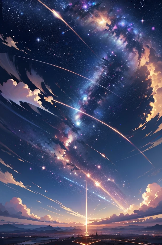 highest quality,Ultra HD,detailed,Winner of numerous awards,Light,star,beautiful sky, ,wallpaper 4 k, 4k wallpaper,background art,Gold accents,detailedLight,はじけるようなLight,night sky,Milky Way.Natural,realistic,