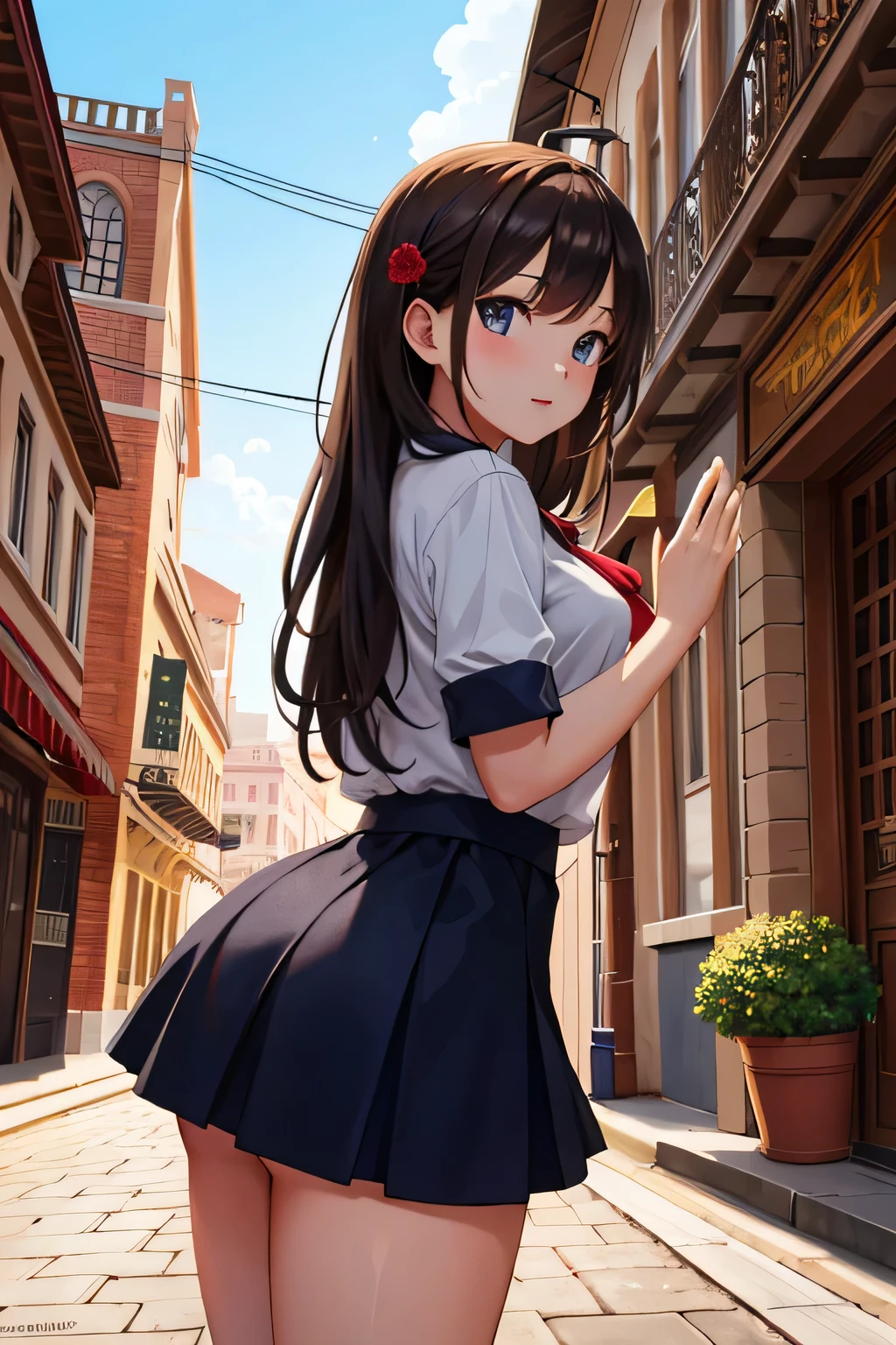 masterpiece, best quality, High resolution, Very detailed, Detailed background, movie lighting, 1 girl, street