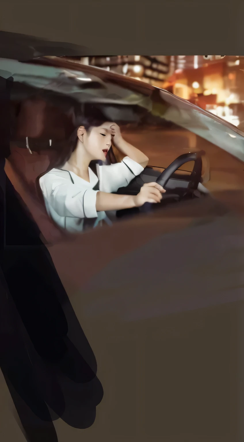 drive疲劳drive的girl,yawn,girl,drive,night,poster