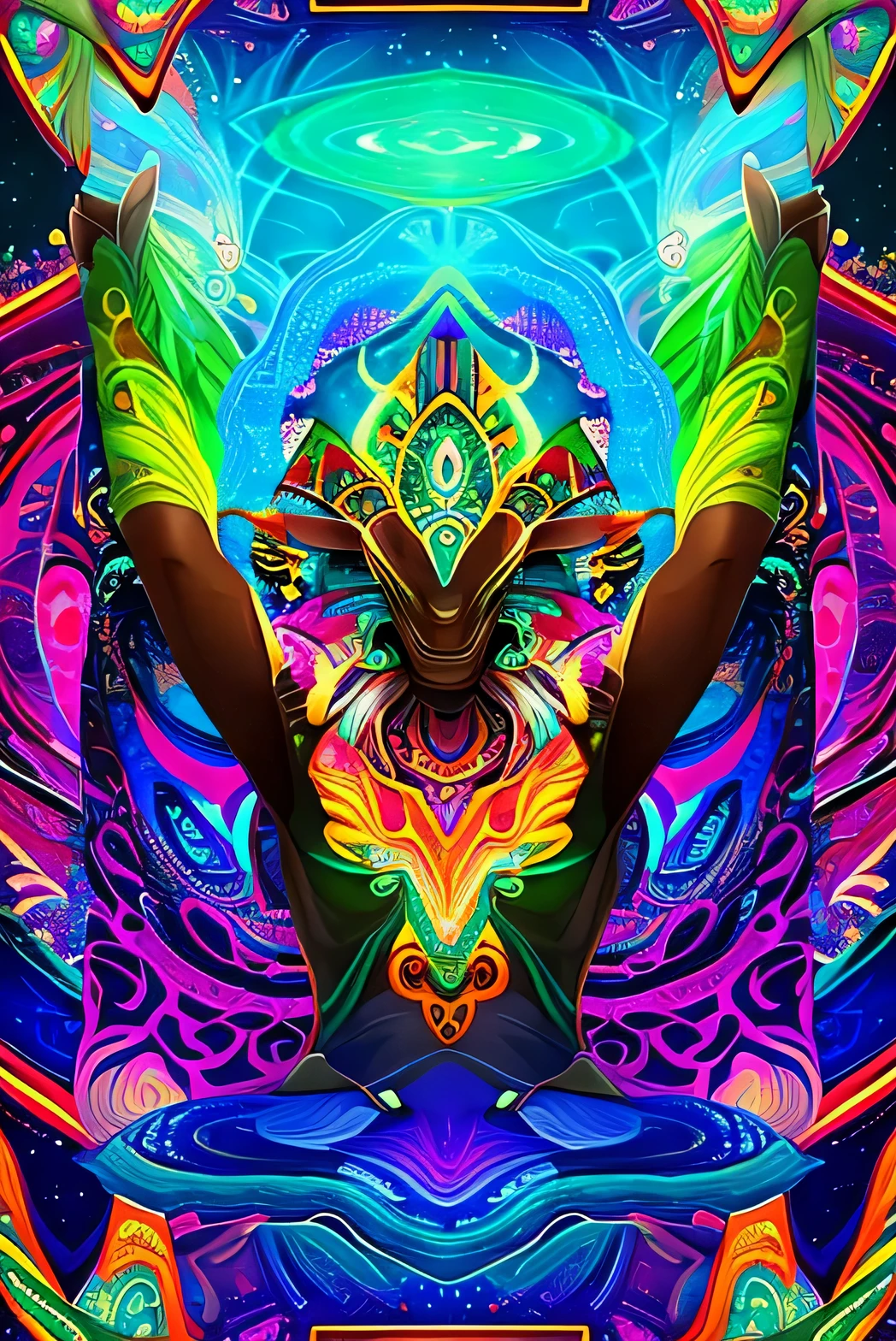 Colorful tie-dye wall tapestry,There'There's an alien and a woman up there, a portrait by Jeka Kemp, Douban, psychedelic art, alien fabric, strange atmosphere, Psychedelic art, Psychedelic, psychedelic acid trip, Psychedelic trip, Alien colorful green plants, exotic paradise, Just a joke, DMT art, while tripping on dmt, hippie pad, Psychedelic!!! symbolic