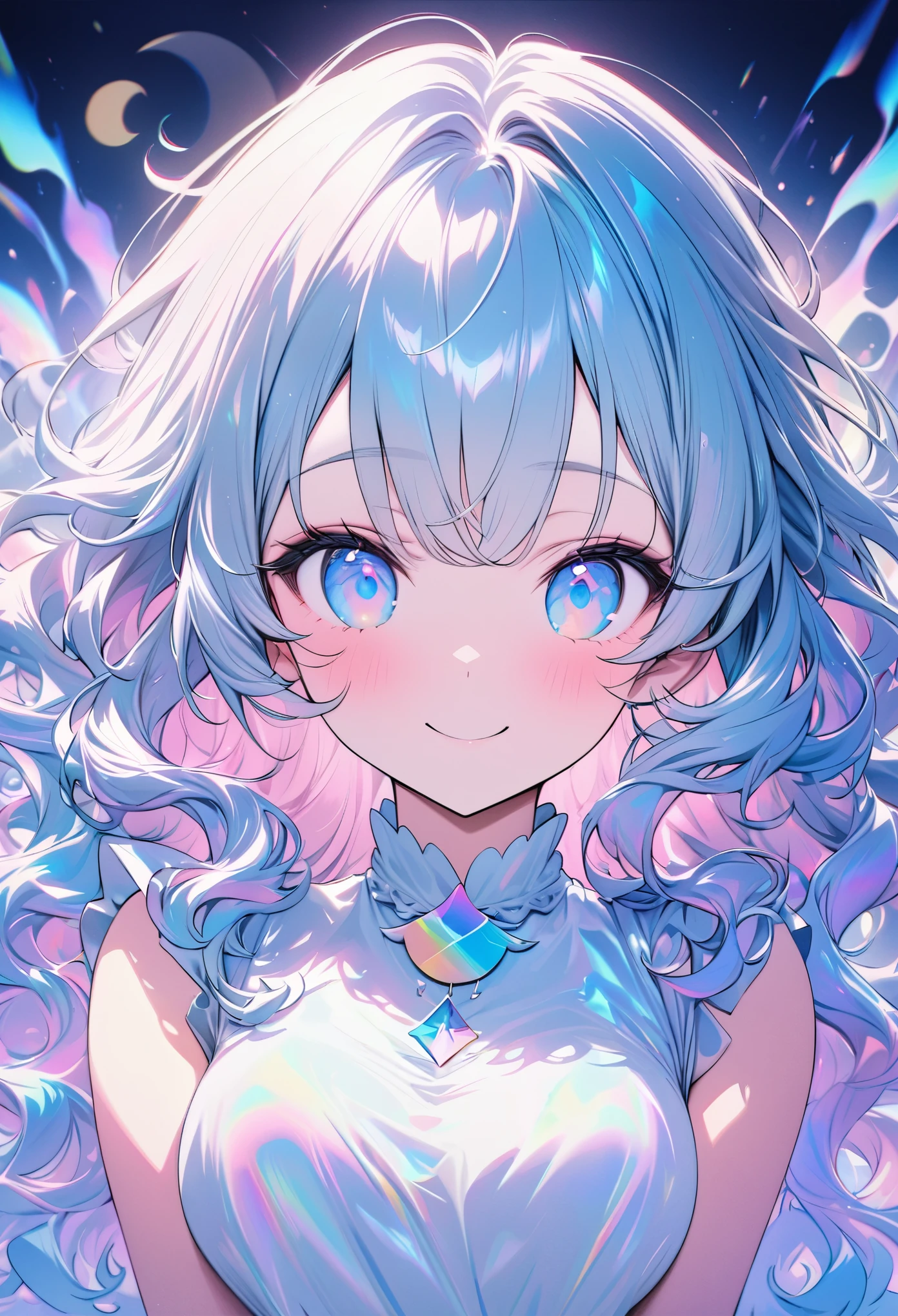 (sunaookami shiroko:1.2), {{{{masterpiece, realistic, extremely detailed, intricate details, soft focus, 8K, highres, depth of field, absurdres, high quality facial shadowing, dynamic shadowing, cinematic lighting, perfect lighting, soft lighting, blurry foreground, lens flare}}}}, best quality, (detailed face:1.33), (sexy face:1.2), cute face, beautiful young girl, (high school girl:1.2), (detailed neon angel halo:1.4), bright blue double halo, (beautiful-detailed hair:1.3), dark silver hair, luscious curly hair, (hair splayed out:1.2), (detailed eyes:1.2), glowing bright blue eyes, cat eyes, silver cat ears, (detailed boobs:1.3), small size boobs, (detailed facial expression:1.1), shy, slightly open mouth, detailed red blush, shy hand gesture, mistletoe hair ornament, glowing blue cross necklace with wings, fluffy white winter overcoat, winter night, (enhanced background:1.4), snow falling at midnight with clear skies overhead, snow on sidewalks with Christmas lights on tree's surrounded the viewer, (cowboy shot:1.1), hazy photo, (warm photo:1.3)