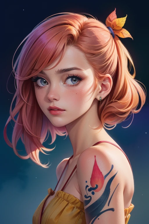 (8k, best quality, masterpiece:1.2),(best quality:1.0), (ultra highres:1.0), watercolor, a beautiful woman, shoulder, hair ribbons, by agnes cecile, half body portrait, extremely luminous bright design, pastel colors, (ink:1.3), autumn lights
