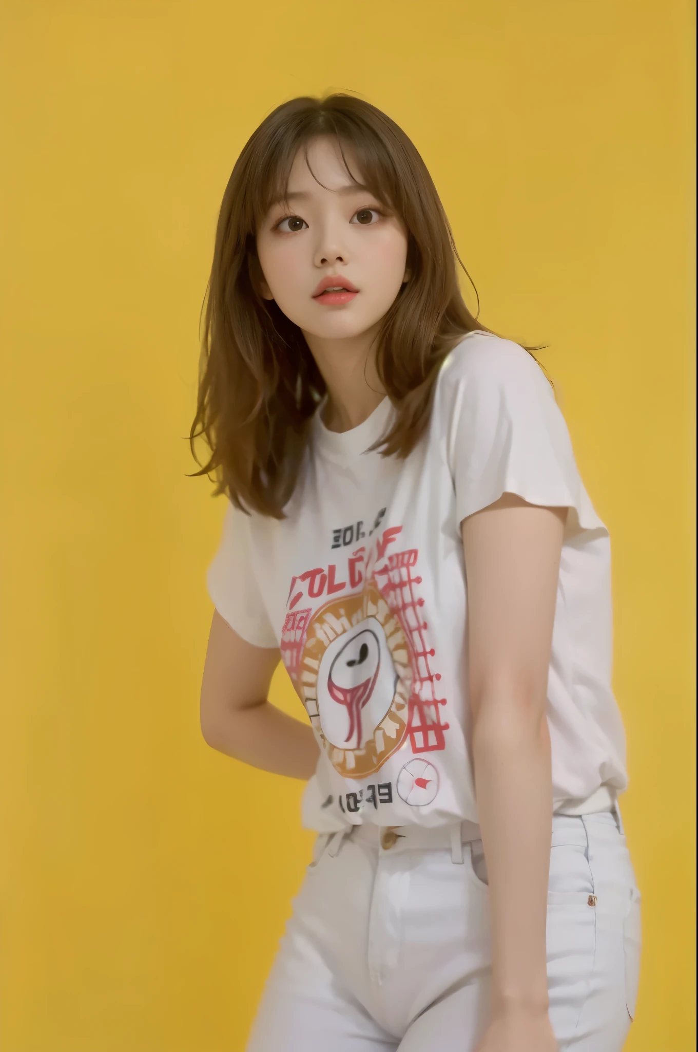 A woman wearing a white shirt and jeans is posing for a photo, resin drainage, Larisa Manoval, Best Face, Jaeyeon Nam, Korean female fashion model, cute korean actress, Twice&#39;s Tzuyu, Larissa Manoban of Blackpink, Please park from the minute, Korean woman, Jinyoung Shin, Korean idol, Heonhwa Choi, different actions, 