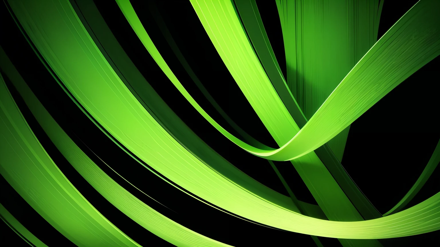 Black Background, green details, abstract