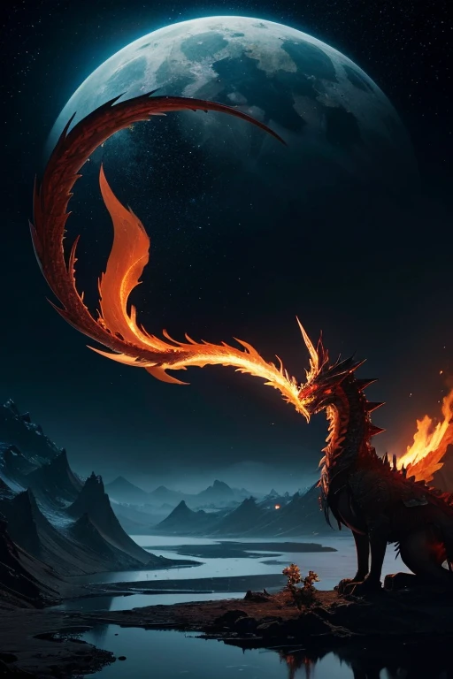 In ancient times，The world is shrouded in chaos and darkness，It is difficult for all things to survive。In that unpredictable northwest land，There lived a mythical beast named Candle Dragon。It is thousands of miles long，Red all over，Eyes as bright as the sun and moon，Its breath can cause wind, rain, thunder and lightning，It is the oldest in the world、one of the most powerful forces。

However，The candle dragon also has its weaknesses。one day，when it sleeps，A greedy giant bird fell from the sky，Stole Zhulong&#39;s eyes。Suddenly，The world fell into deep darkness，Everything has lost its vitality。mountains and rivers cry，The river dried up，The people are plunged into an abyss of misery。

After Zhulong wakes up，Found out my eyes were stolen，Anger and pain filled its heart。It roared loudly，The sound spreads all over the world。It vowed to find its own eyes，Let the world return to light。

then，Zhulong began to search around for the stolen eyes。it crosses mountains and rivers，Fight with all kinds of aliens，After many hardships。finally，In an extremely cold place in the northwest，it found the giant bird，took back his eyes。

Zhulong reinstalled his eyes，Suddenly天地间光芒万丈，Rebirth。Songs of mountains and rivers，Rivers rush，Life comes back to life。Zhulong uses his own power，Created a whole new world。

In order to thank Zhulong for bringing light and vitality，Creatures from heaven and earth come to worship。They offer the most precious treasures and the most beautiful hymns to Zhulong。Therefore, the candle dragon has become one of the most respected mythical beasts in the world.。