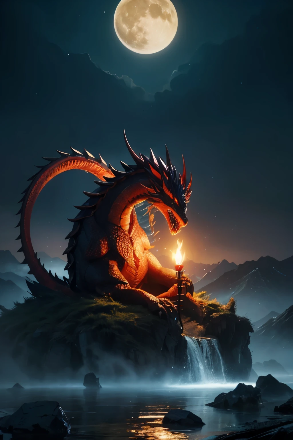 In ancient times,The world is shrouded in chaos and darkness,It is difficult for all things to survive。In that unpredictable northwest land,There lived a mythical beast named Candle Dragon。It is thousands of miles long,Red all over,Eyes as bright as the sun and moon,Its breath can cause wind, rain, thunder and lightning,It is the oldest in the world、one of the most powerful forces。
However,The candle dragon also has its weaknesses。one day,when it sleeps,A greedy giant bird fell from the sky,Stole Zhulong's eyes。Suddenly,The world fell into deep darkness,Everything has lost its vitality。mountains and rivers cry,The river dried up,The people are plunged into an abyss of misery。
After Zhulong wakes up,Found out my eyes were stolen,Anger and pain filled its heart。It roared loudly,The sound spreads all over the world。It vowed to find its own eyes,Let the world return to light。
then,Zhulong began to search around for the stolen eyes。it crosses mountains and rivers,Fight with all kinds of aliens,After many hardships。finally,In an extremely cold place in the northwest,it found the giant bird,took back his eyes。
Zhulong reinstalled his eyes,Suddenly天地间光芒万丈,Rebirth。Songs of mountains and rivers,Rivers rush,Life comes back to life。Zhulong uses his own power,Created a whole new world。
In order to thank Zhulong for bringing light and vitality,Creatures from heaven and earth come to worship。They offer the most precious treasures and the most beautiful hymns to Zhulong。Therefore, the candle dragon has become one of the most respected mythical beasts in the world.。