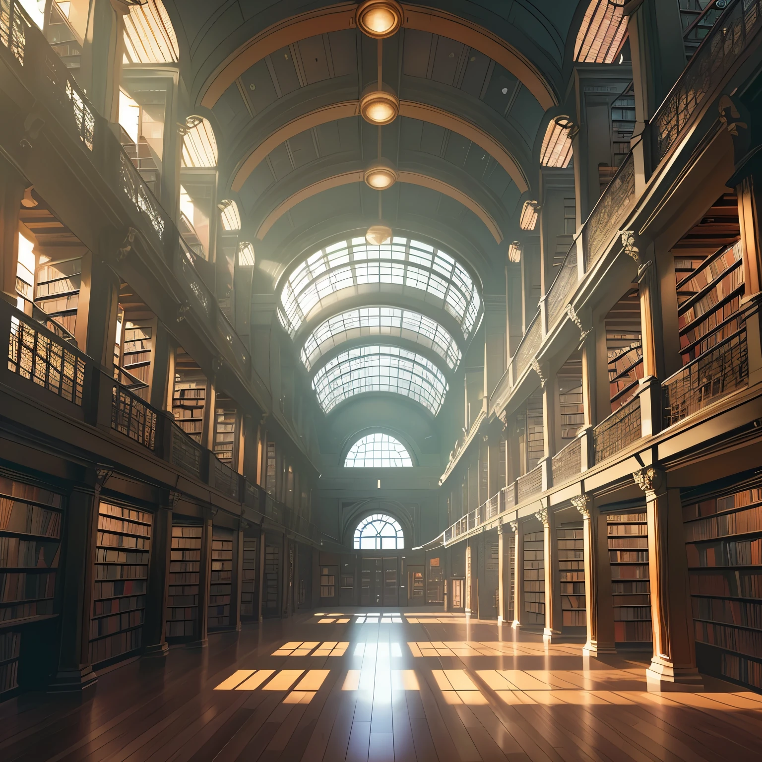 Imagine a sophisticated library in the year 2100, where advanced technology blends seamlessly with traditional bookshelves. Holographic displays hover above intricately designed wooden shelves, glowing with a soft, ambient light. The air is filled with the comforting scent of old books and the gentle hum of machinery.
As you approach, the library's AI recognizes your presence and adjusts the lighting to suit your preferences. The shelves shimmer and rearrange themselves, organizing your knowledge so far. Progress has been made in understanding the decline of certain historical events, and with each new discovery, the holographic displays update in real-time.
The floors are made of a